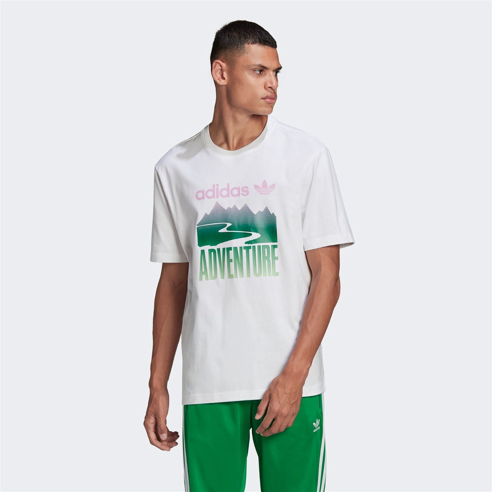 adidas Originals ADV Adventure Mountain Logo Tee - White - ViaductClothing - -