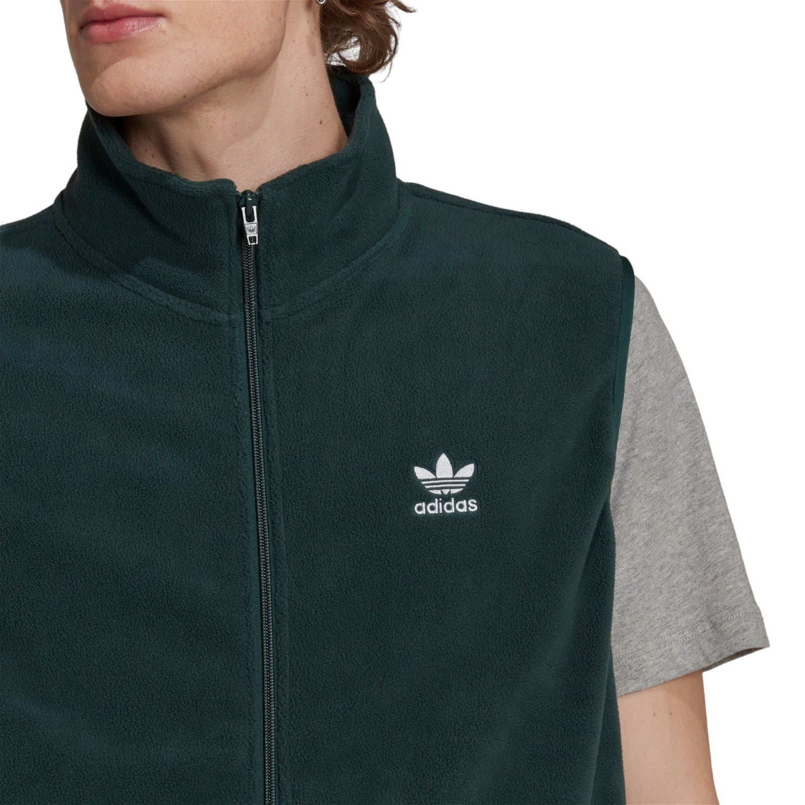 adidas Originals Adicolor 3-Stripes Fleece Gilet - Green - ViaductClothing - -