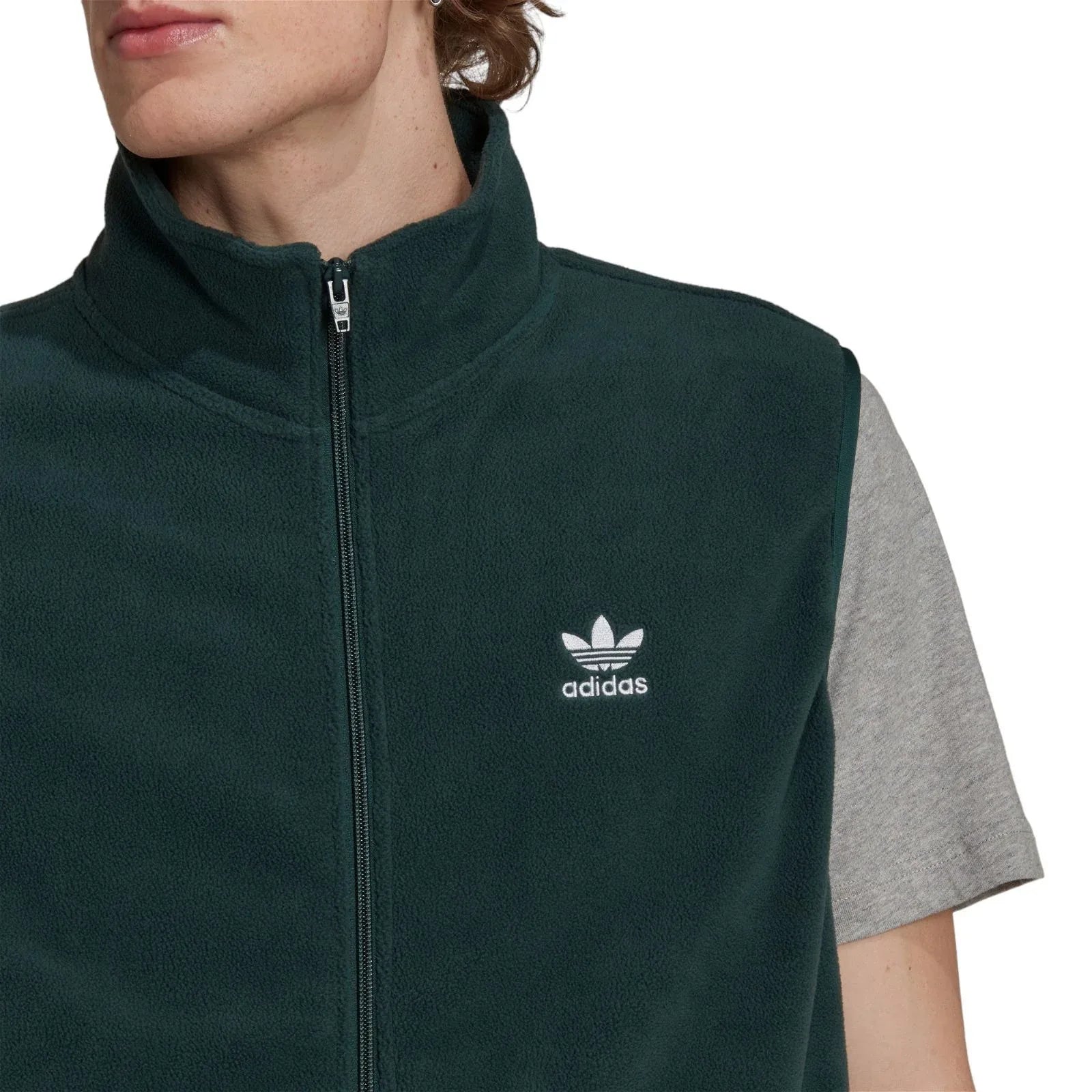adidas Originals Adicolor 3-Stripes Fleece Gilet - Green - ViaductClothing