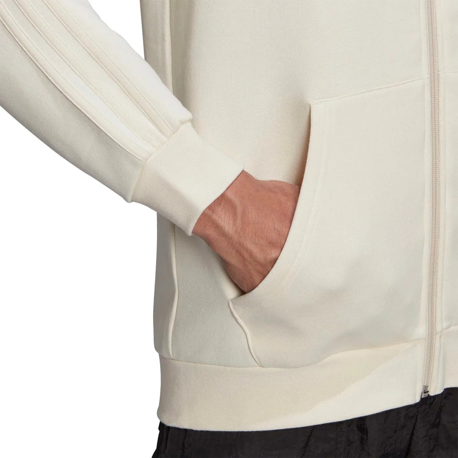 adidas Originals Adicolor 3-Stripes Full-Zip No-Dye Hoodie - White - ViaductClothing