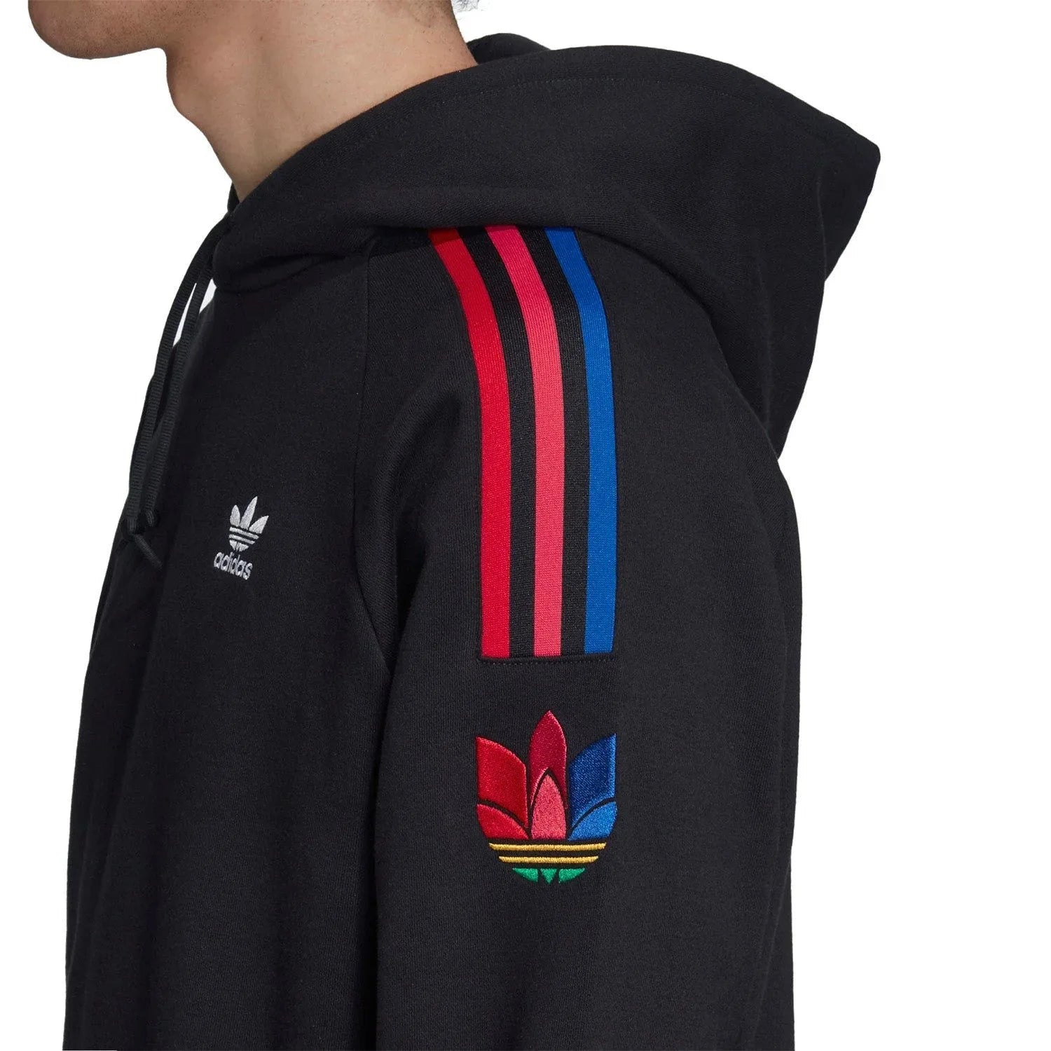 adidas Originals Adicolor 3D Trefoil 3-Stripes Hoodie - Black - ViaductClothing