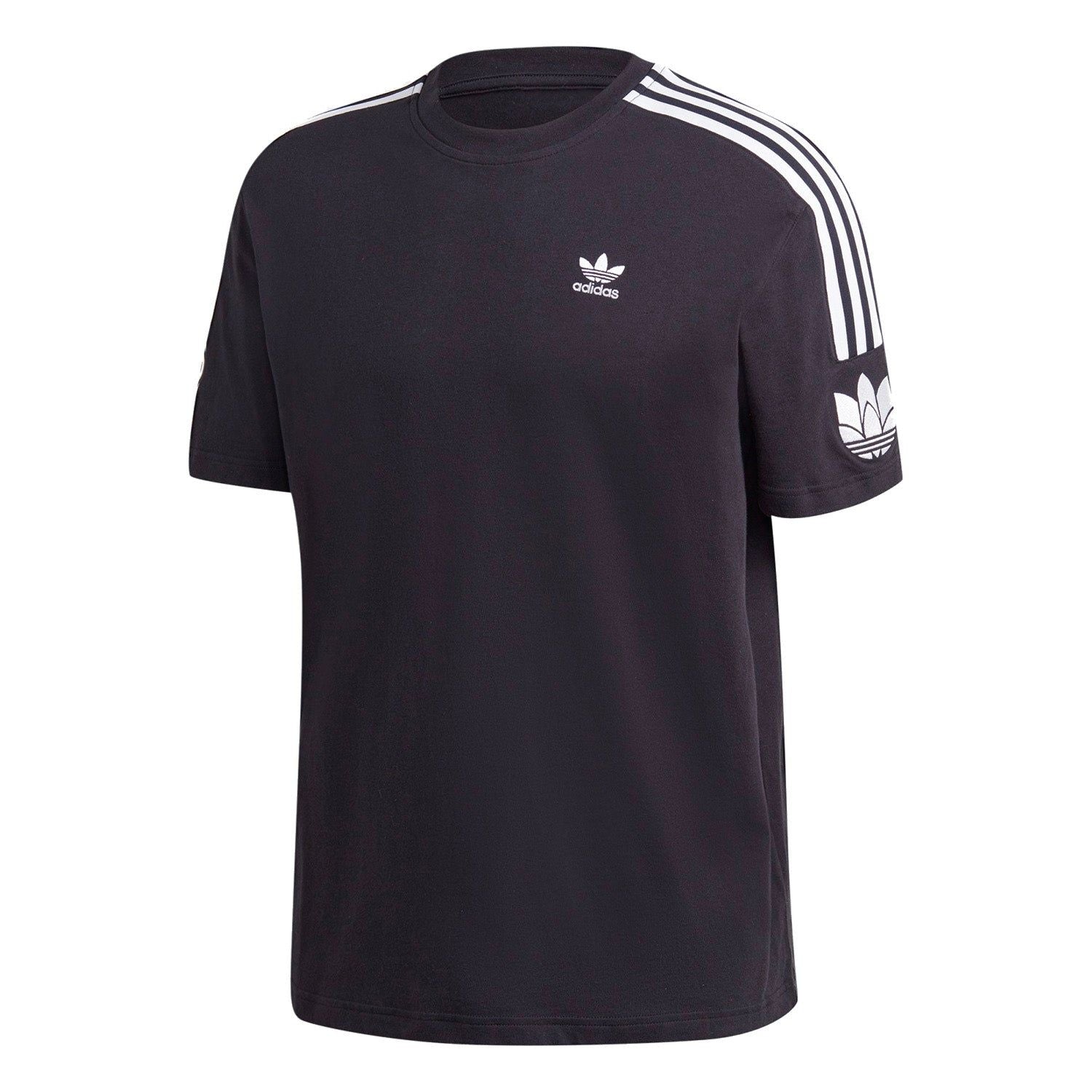 adidas Originals Adicolor 3D Trefoil 3-Stripes Tee - Black - ViaductClothing - -