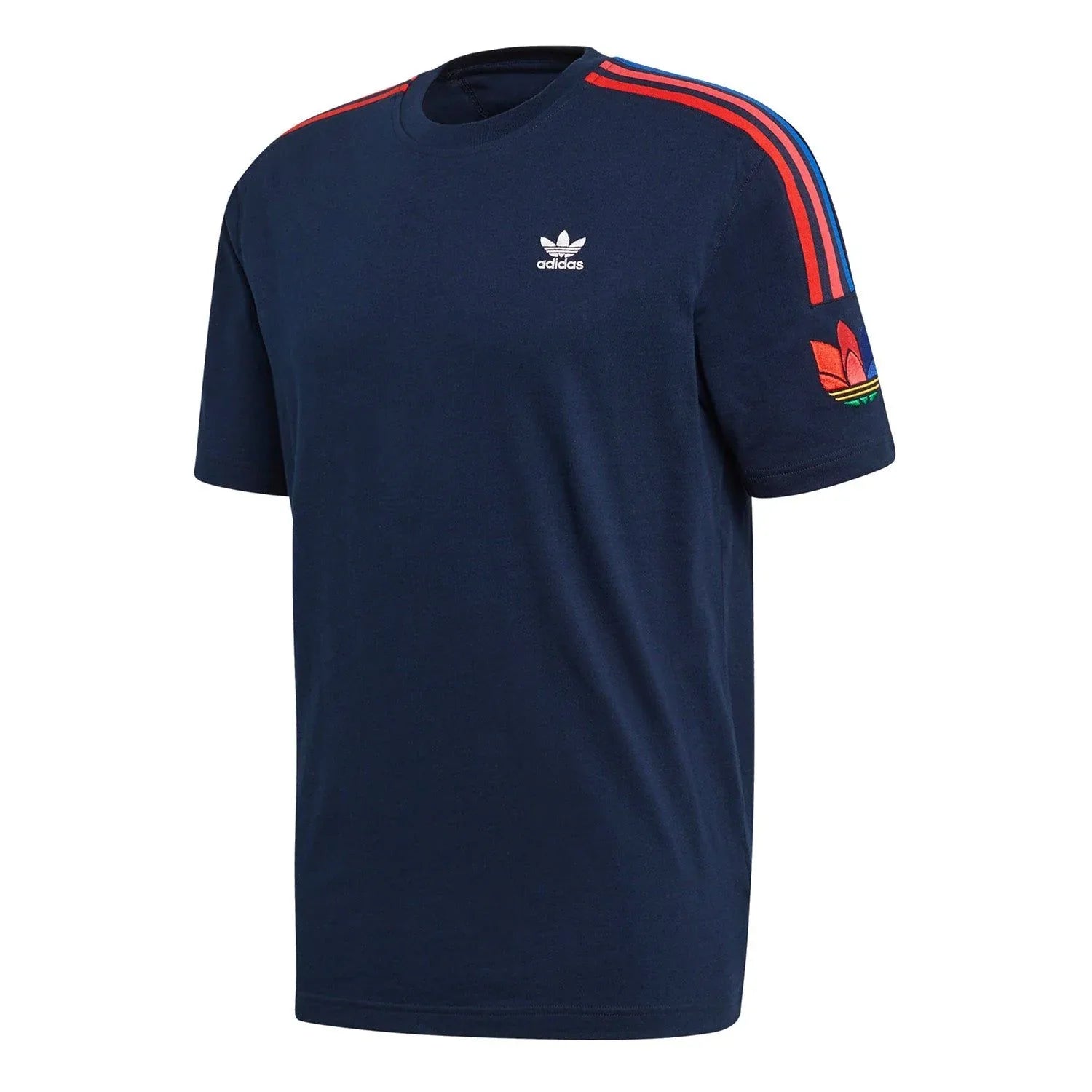 adidas Originals Adicolor 3D Trefoil 3-Stripes Tee - Navy - ViaductClothing