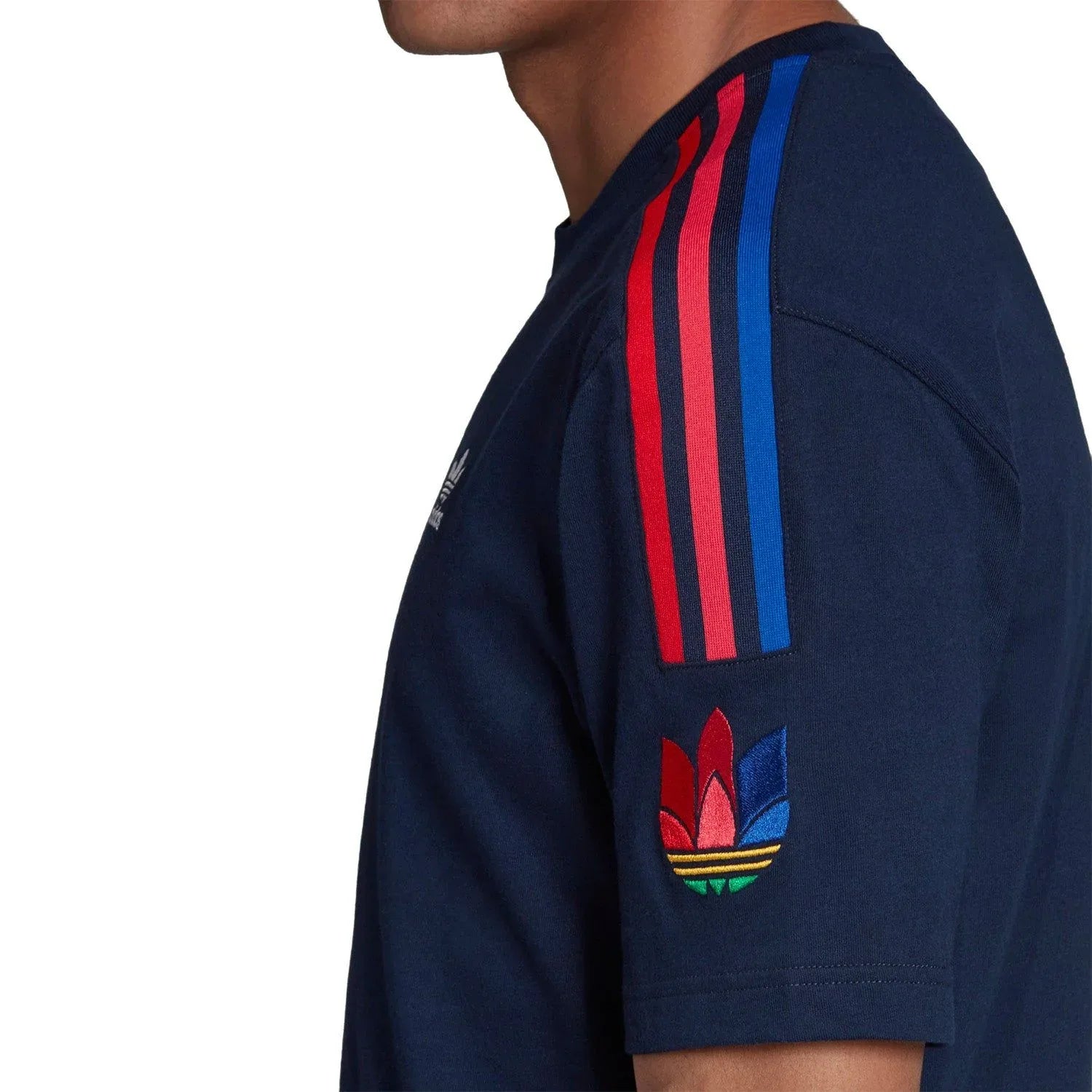 adidas Originals Adicolor 3D Trefoil 3-Stripes Tee - Navy - ViaductClothing
