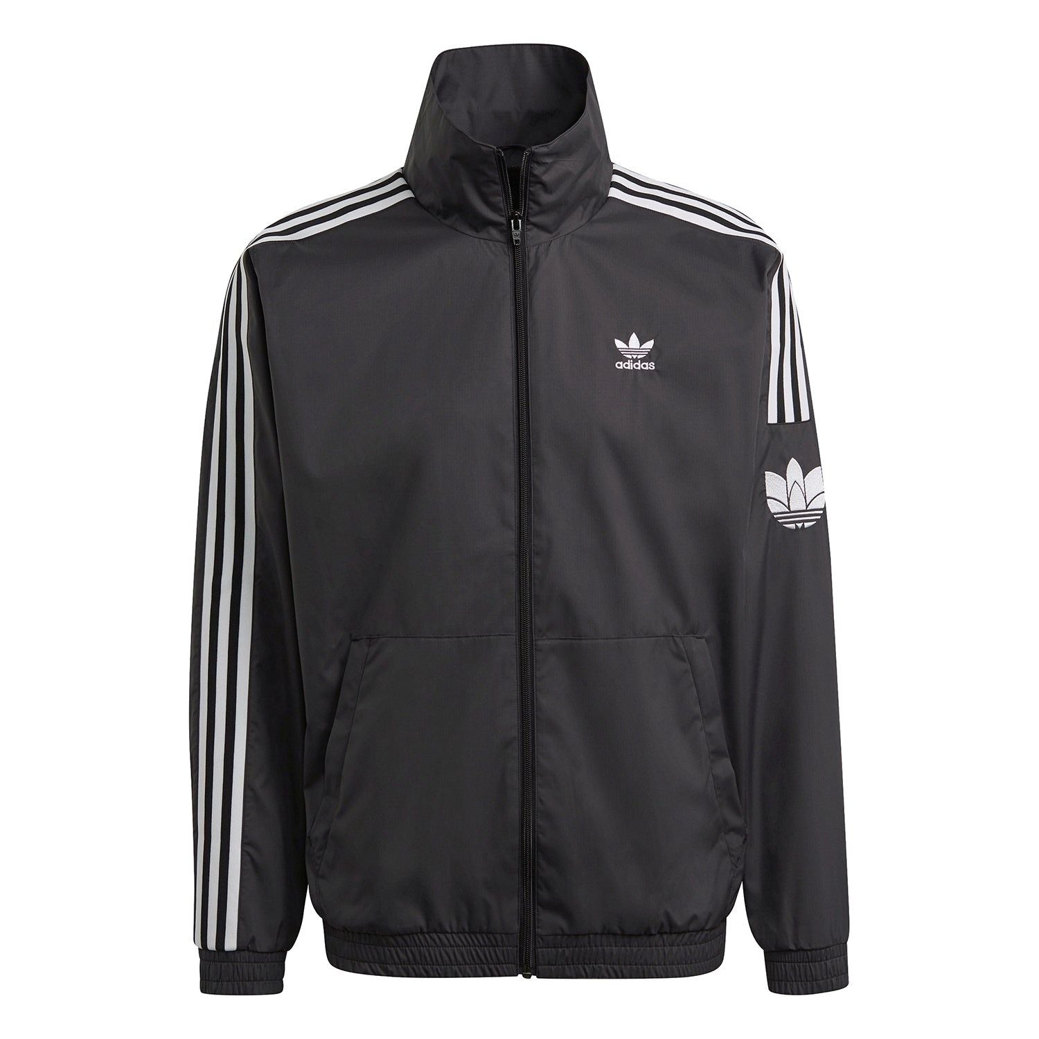 adidas Originals Adicolor 3D Trefoil 3-Stripes Track Top - Black White - ViaductClothing - -
