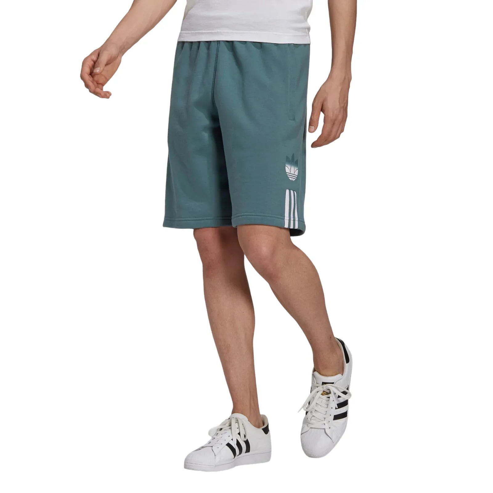 adidas Originals Adicolor 3D Trefoil Ombré Sweat Shorts - Green - ViaductClothing