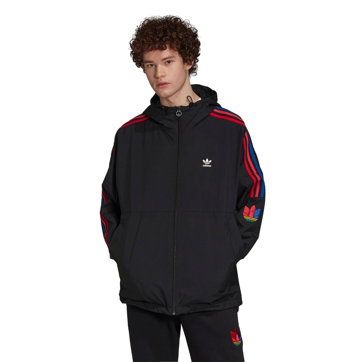 adidas Originals Adicolor 3D Trefoil Windbreaker - Black - ViaductClothing - -