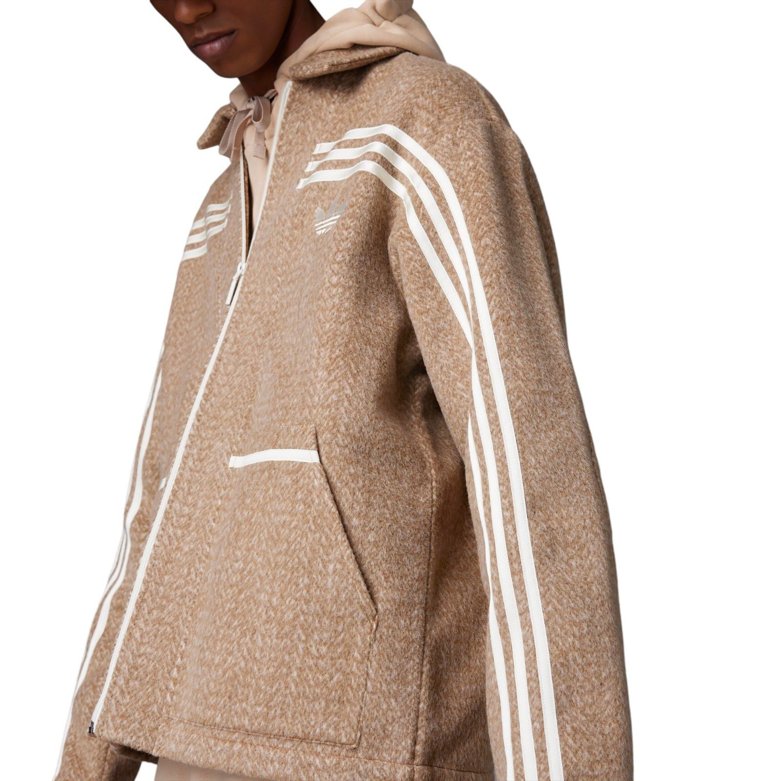 adidas Originals Adicolor 70s Collared Zip-Through Jacket - Brown Desert - ViaductClothing - -