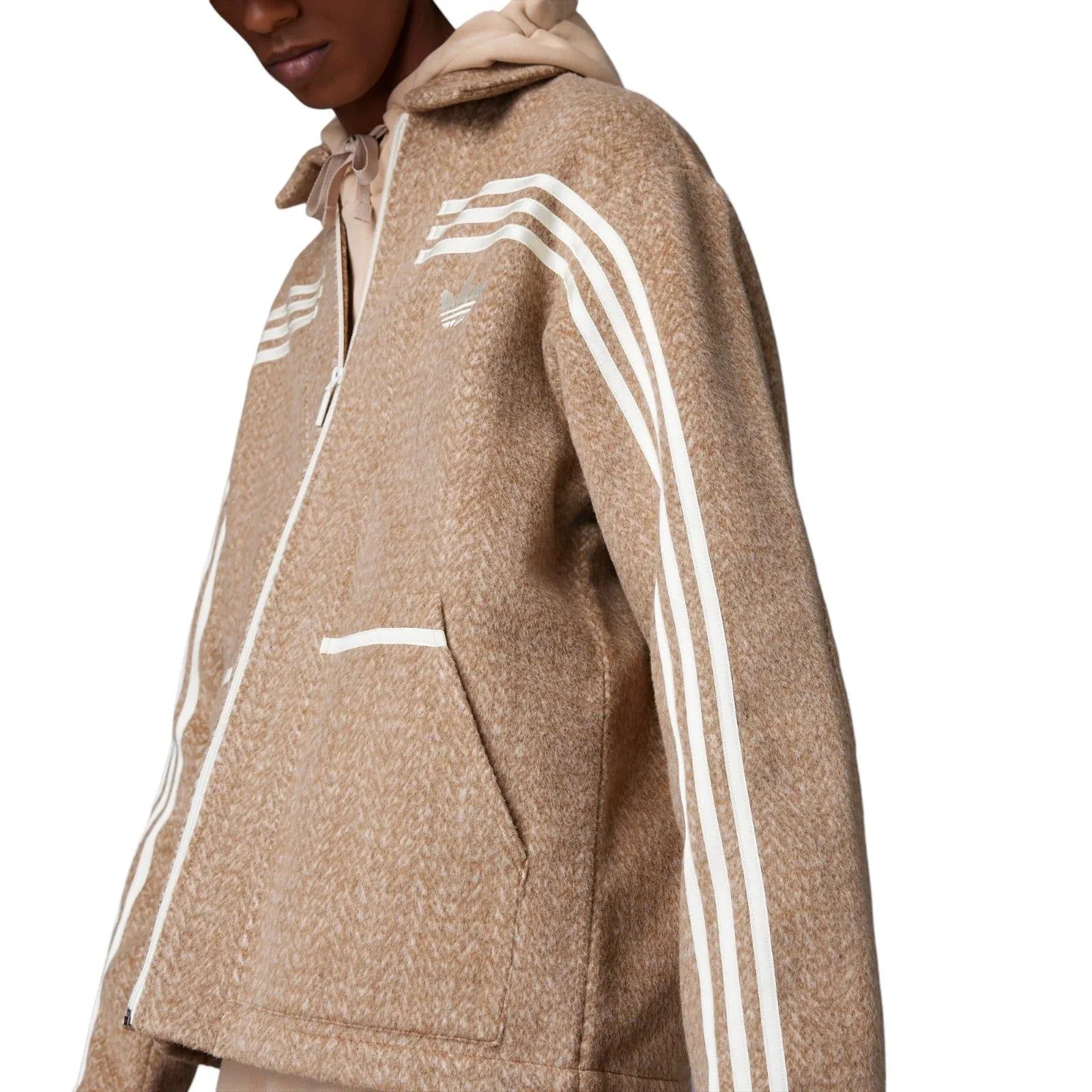 adidas Originals Adicolor 70s Collared Zip-Through Jacket - Brown Desert - ViaductClothing