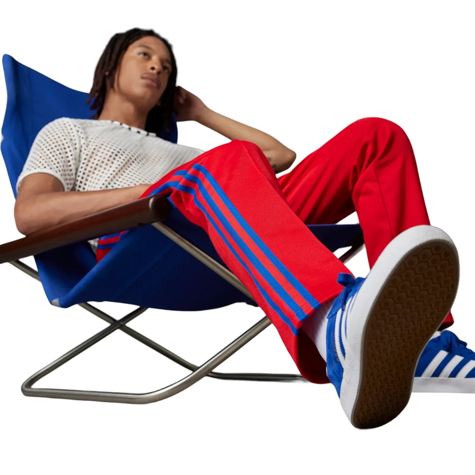 adidas Originals Adicolor 70s Striped Beckenbauer Pants - Scarlet - ViaductClothing