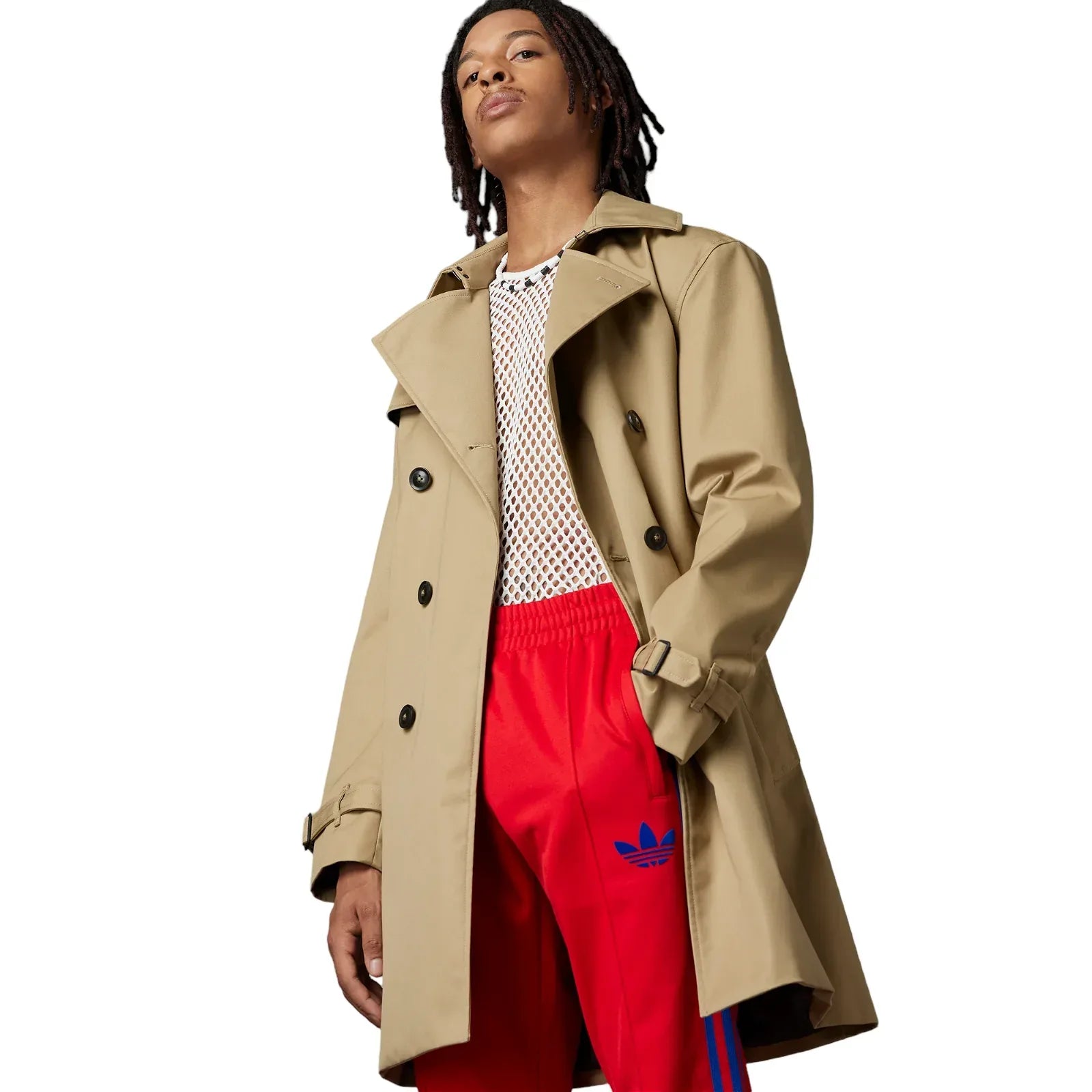 adidas Originals Adicolor 70s Striped Beckenbauer Pants - Scarlet - ViaductClothing