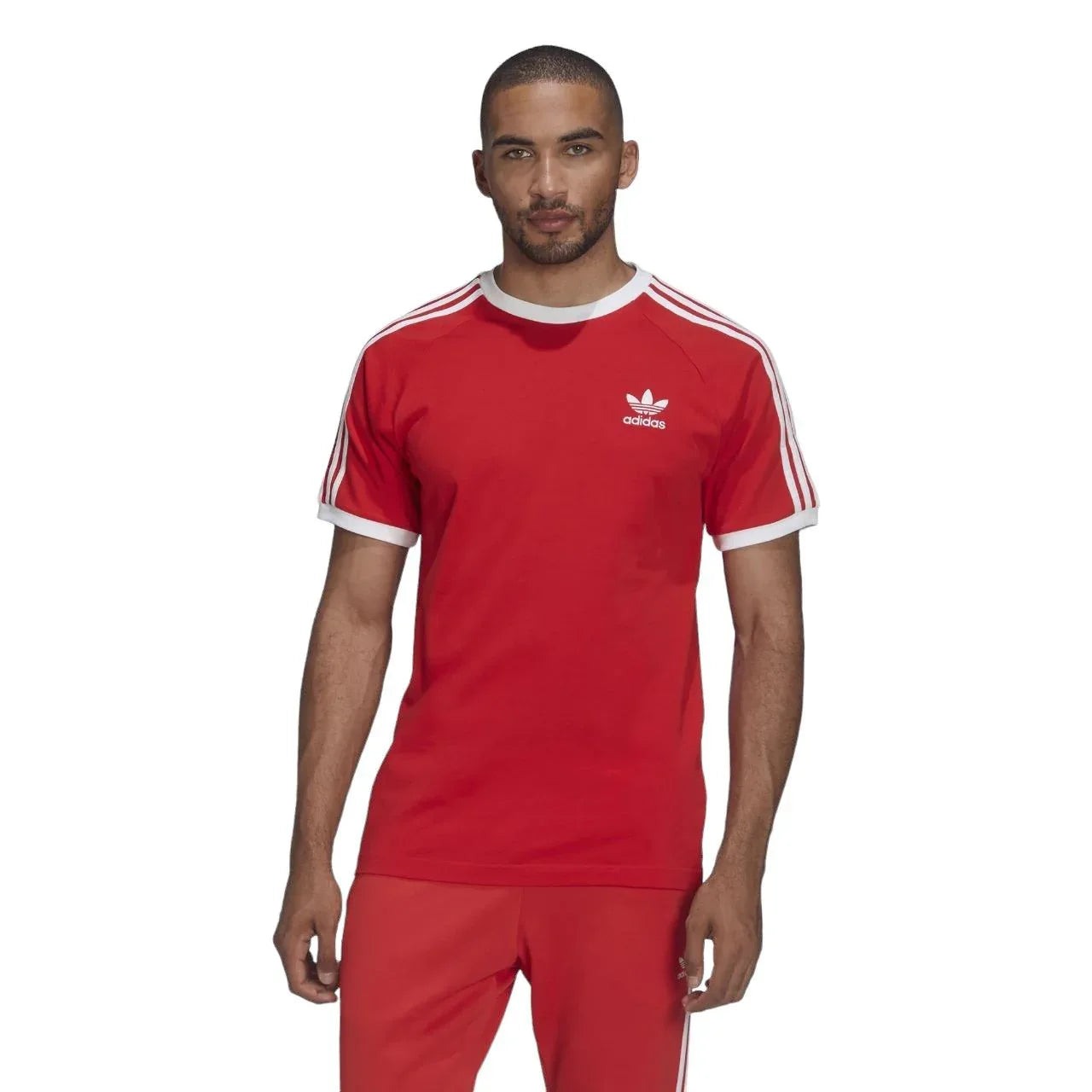 adidas Originals Adicolor Classic 3 Stripe Tee - Vivid Red - ViaductClothing