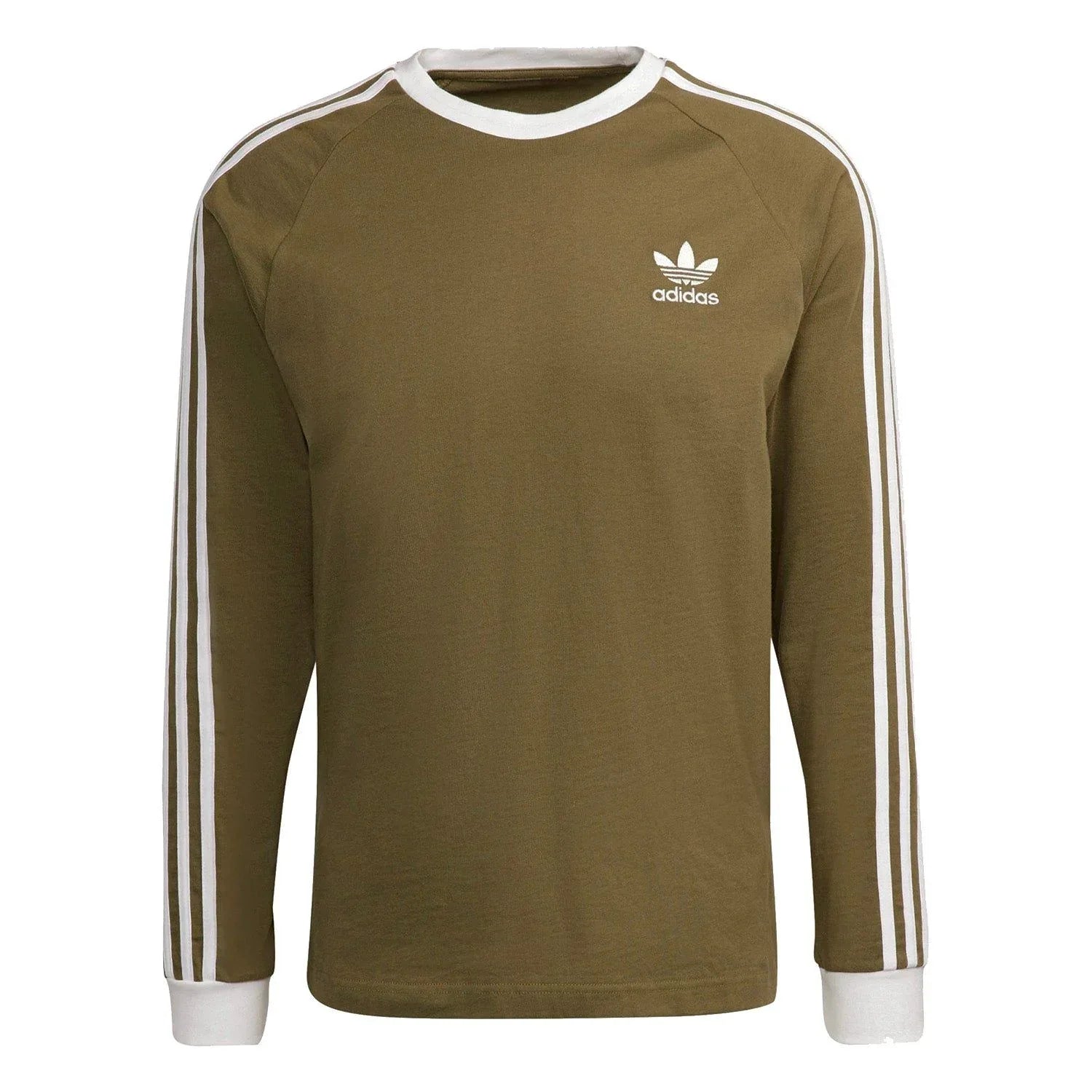 adidas Originals Adicolor Classics 3-Stripes Long Sleeve Tee - Focus Olive - ViaductClothing