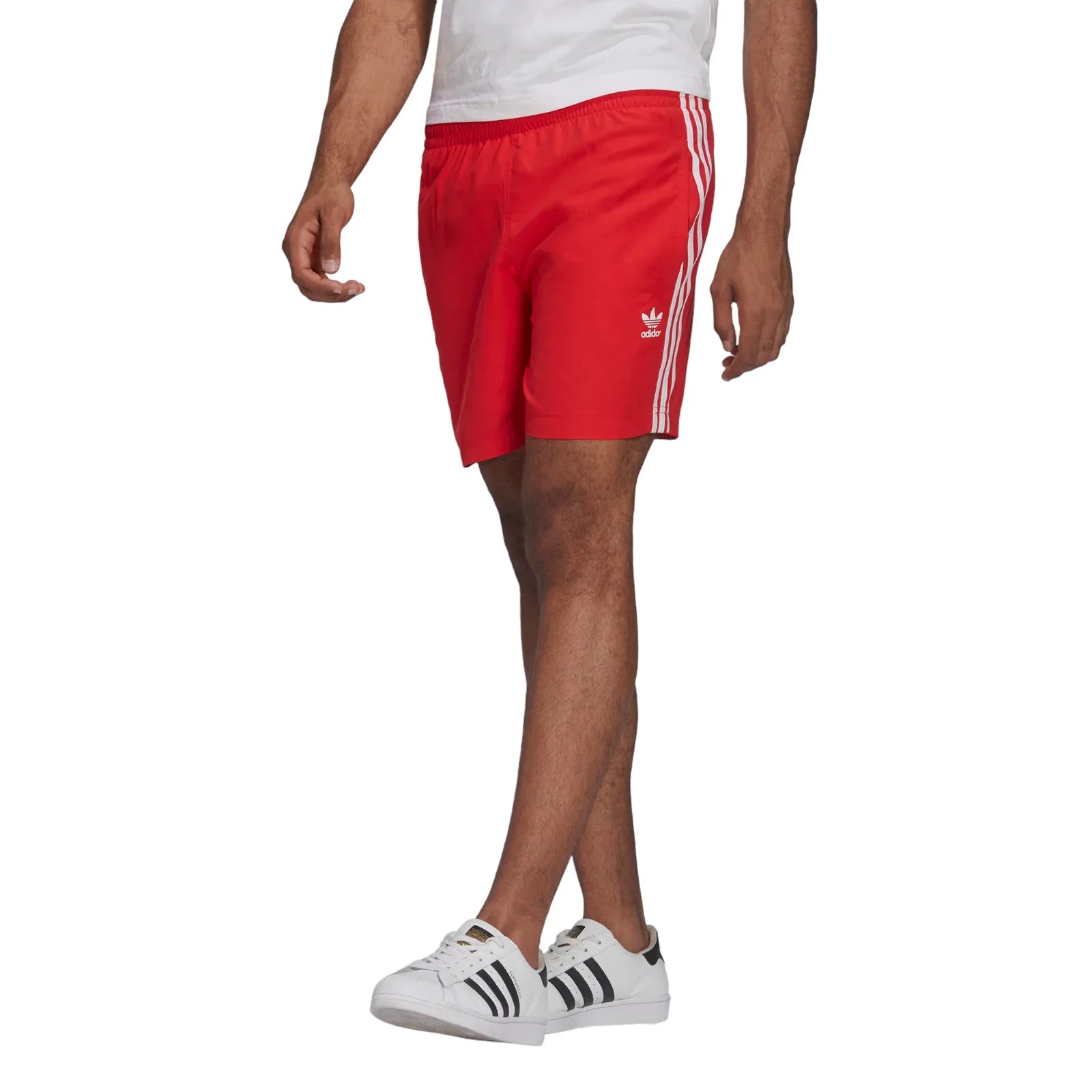 adidas Originals Adicolor Classics 3-Stripes Swim Shorts - Vivid Red - ViaductClothing