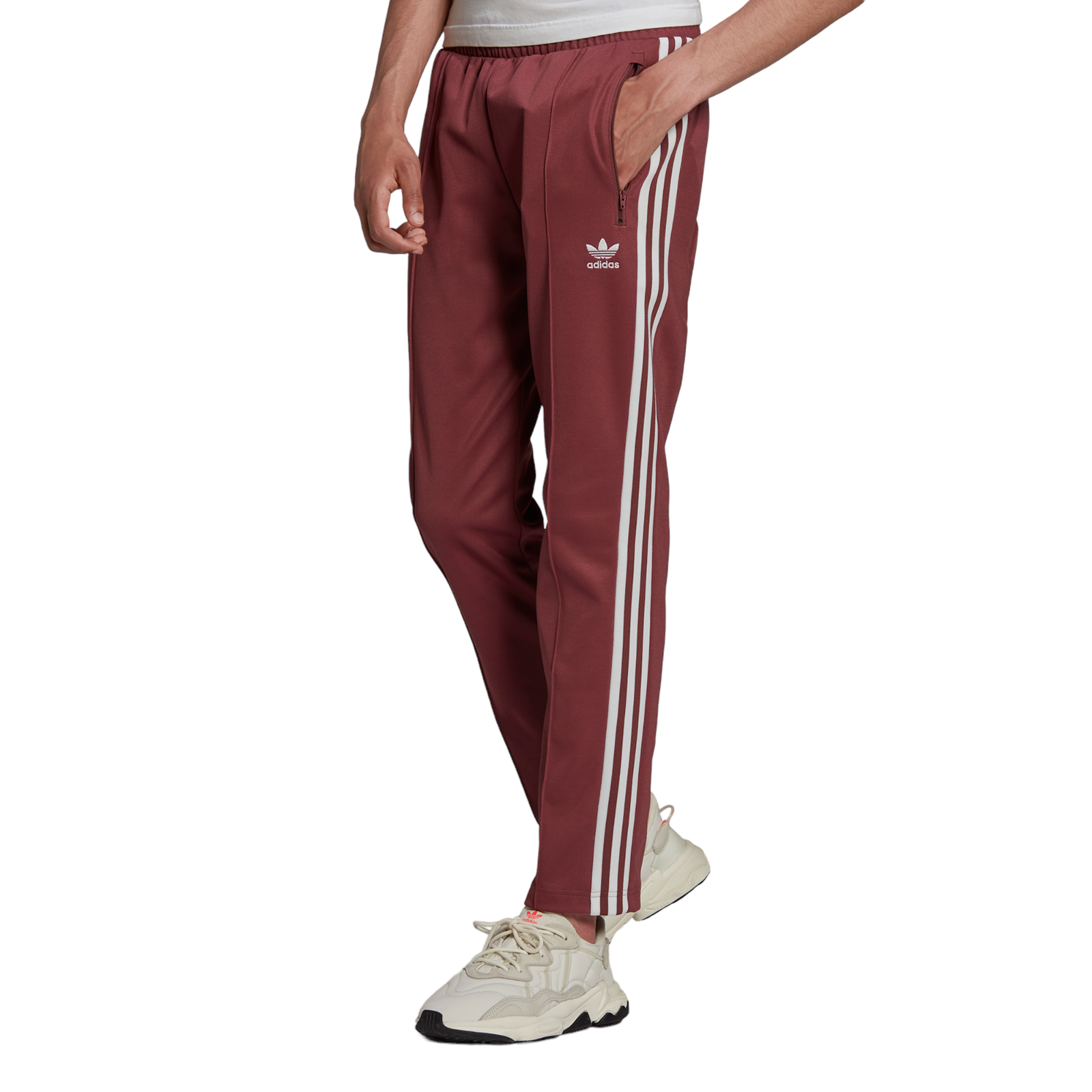 adidas Originals Adicolor Classics Beckenbauer Pants - Burgundy - ViaductClothing - -