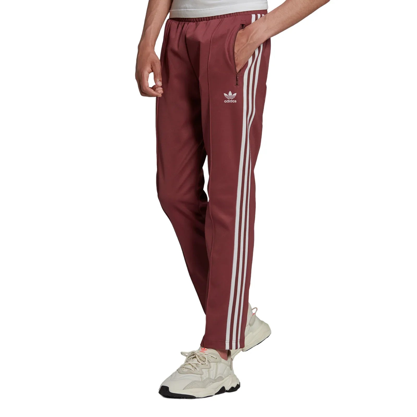 adidas Originals Adicolor Classics Beckenbauer Pants - Burgundy - ViaductClothing