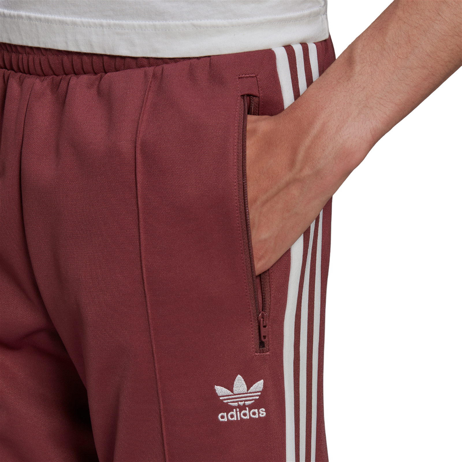 adidas Originals Adicolor Classics Beckenbauer Pants - Burgundy - ViaductClothing - -