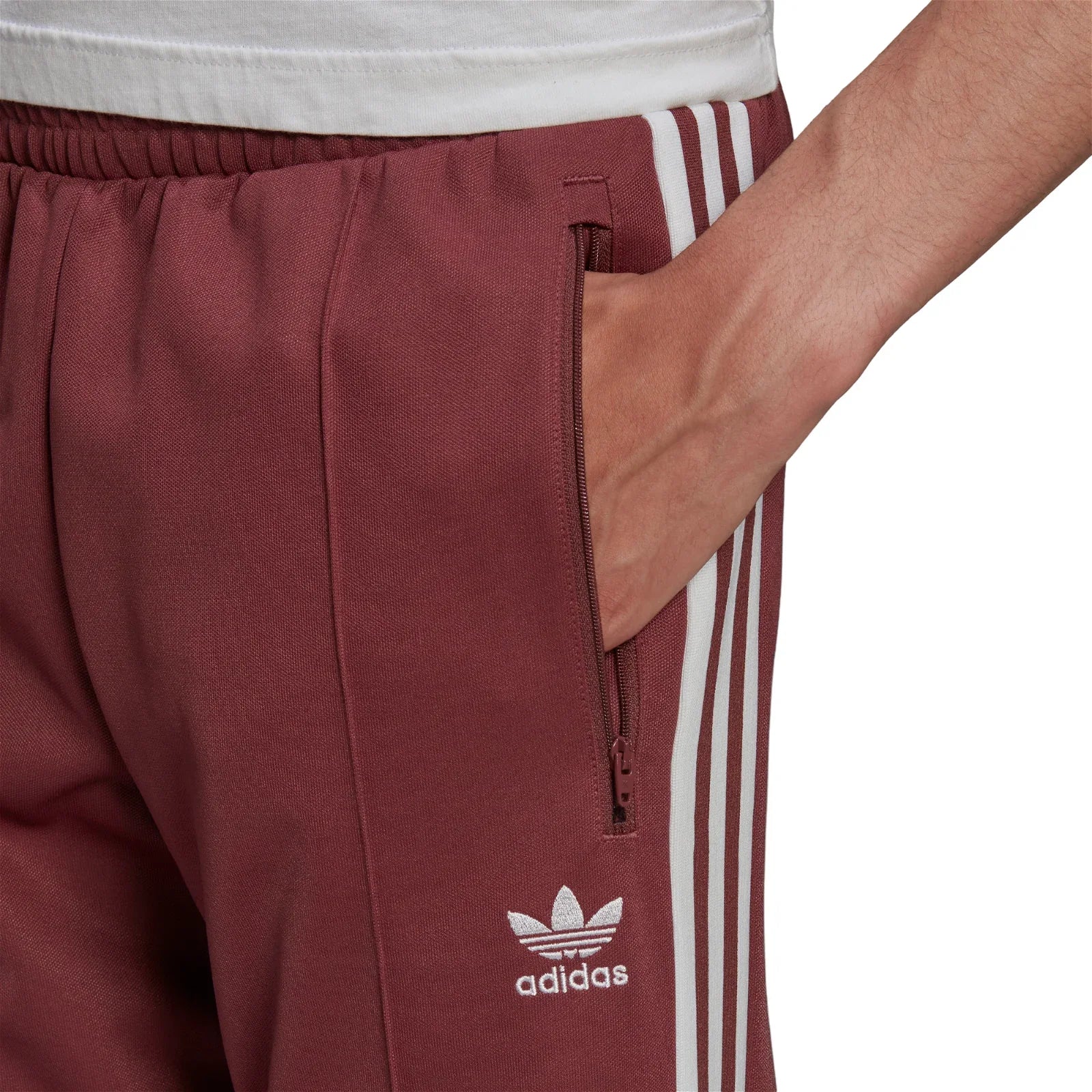 adidas Originals Adicolor Classics Beckenbauer Pants - Burgundy - ViaductClothing