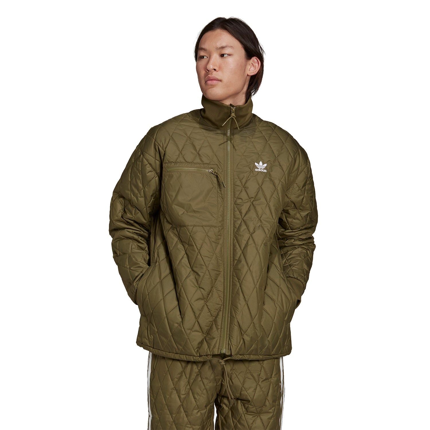 adidas Originals Adicolor Classics Quilted Archive Jacket - Focus Olive - ViaductClothing - -