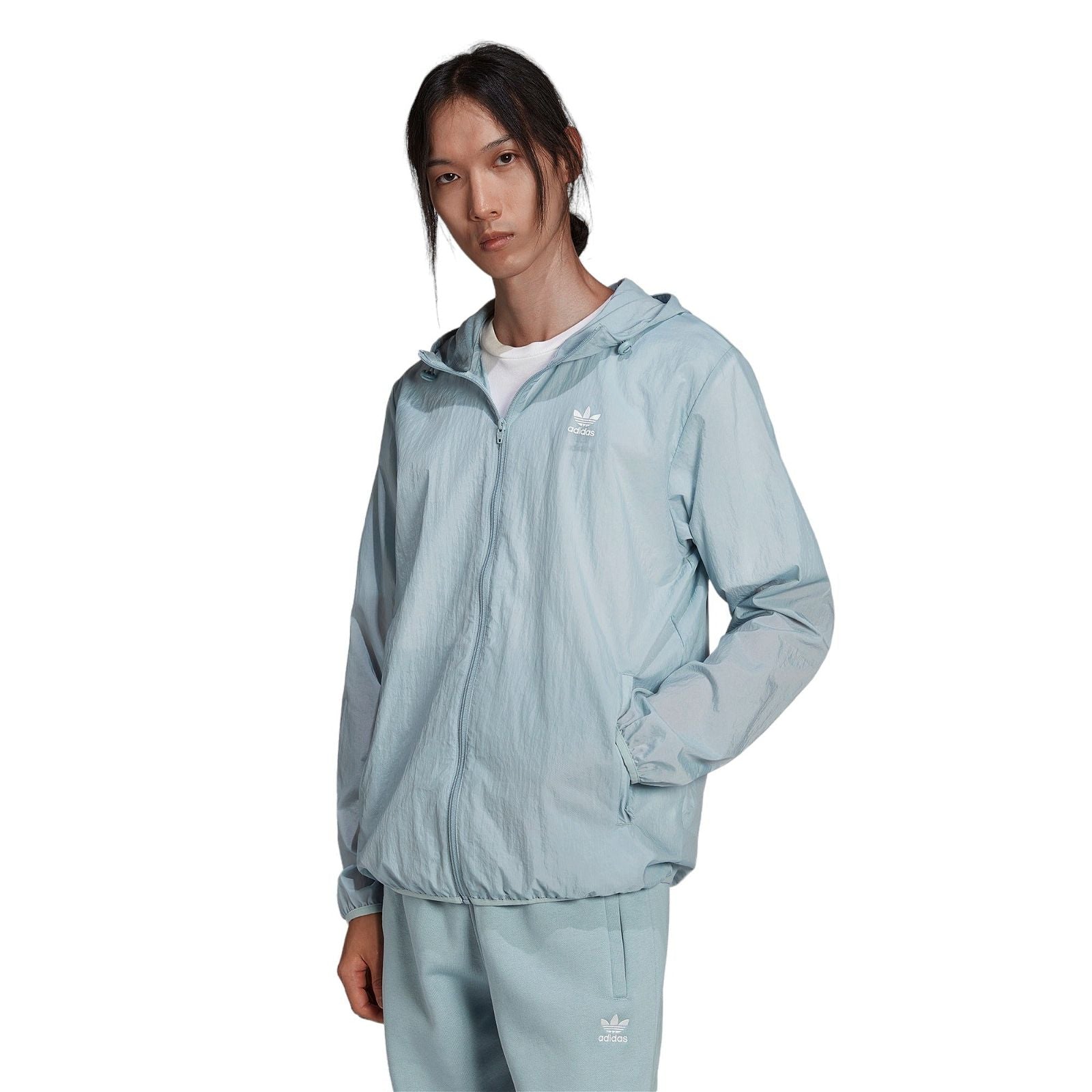 adidas Originals Adicolor Essentials Trefoil Windbreaker - Magic Grey - ViaductClothing - -