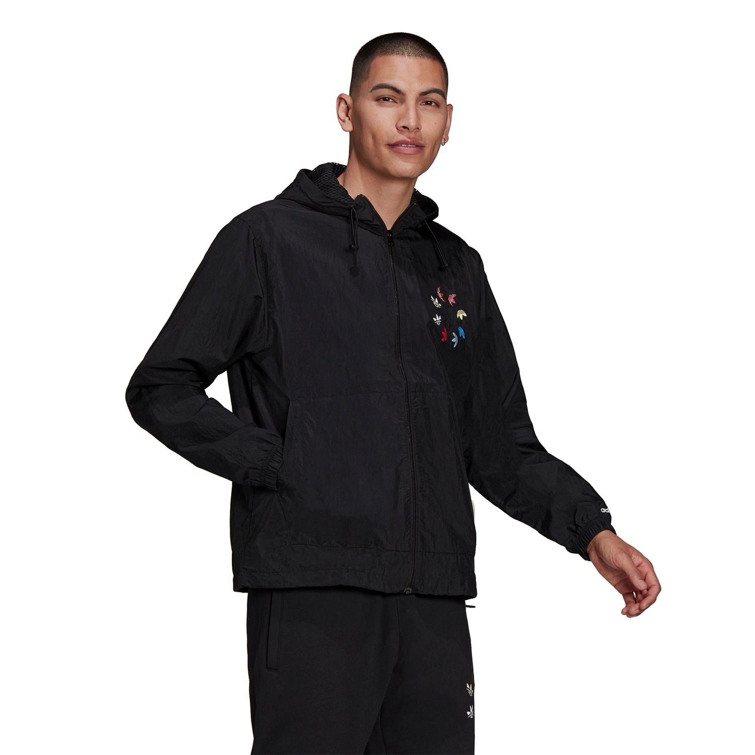 adidas Originals Adicolor Shattered Trefoil Windbreaker - Black - ViaductClothing - -
