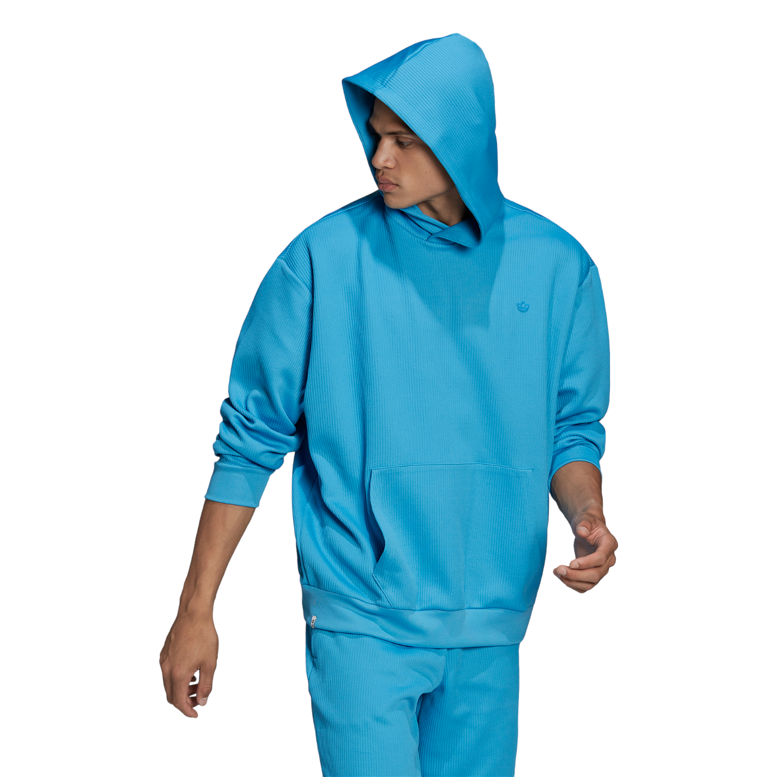 adidas Originals Adicolor Trefoil Plissé Hoodie - App Sky Rush - ViaductClothing - -