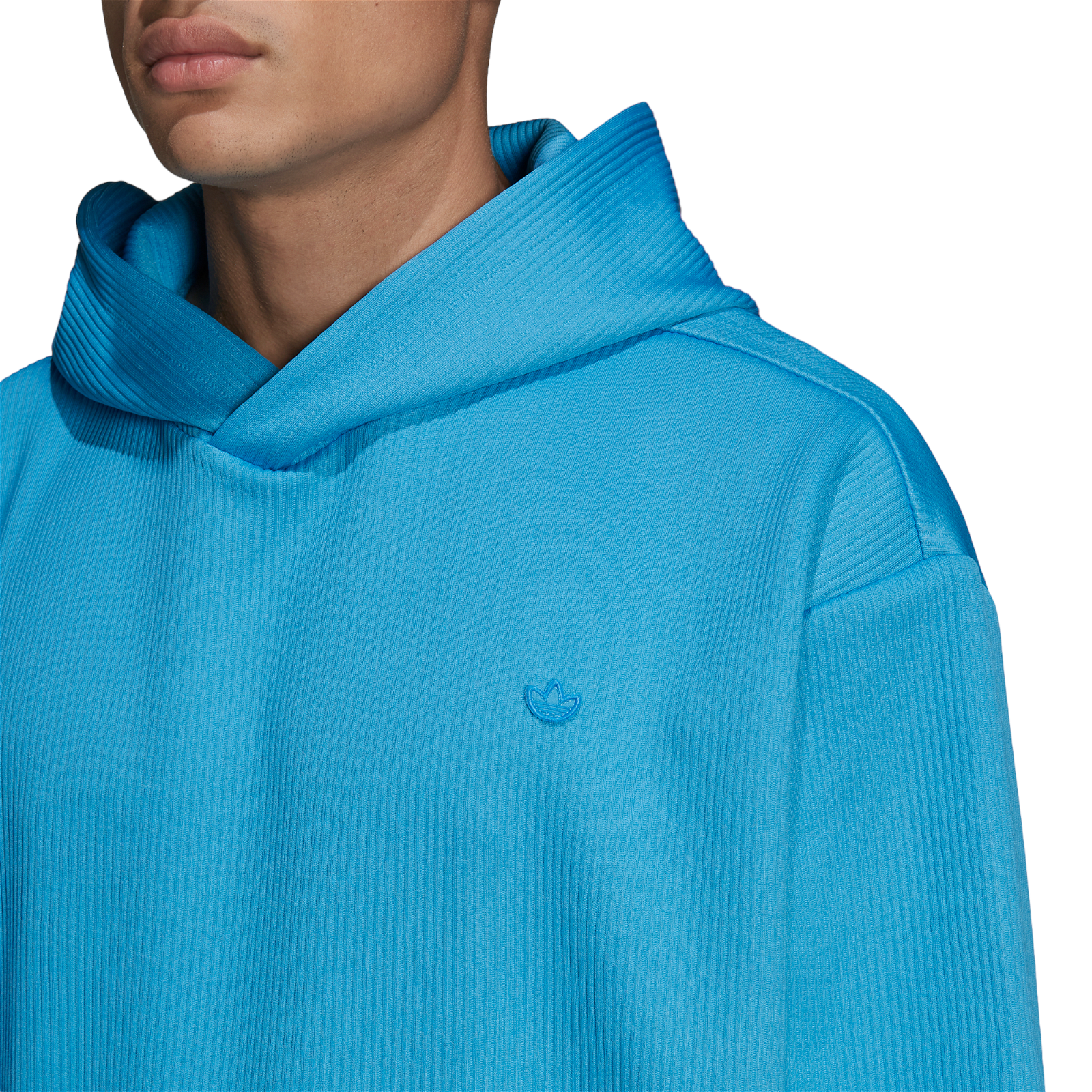 adidas Originals Adicolor Trefoil Plissé Hoodie - App Sky Rush - ViaductClothing - -