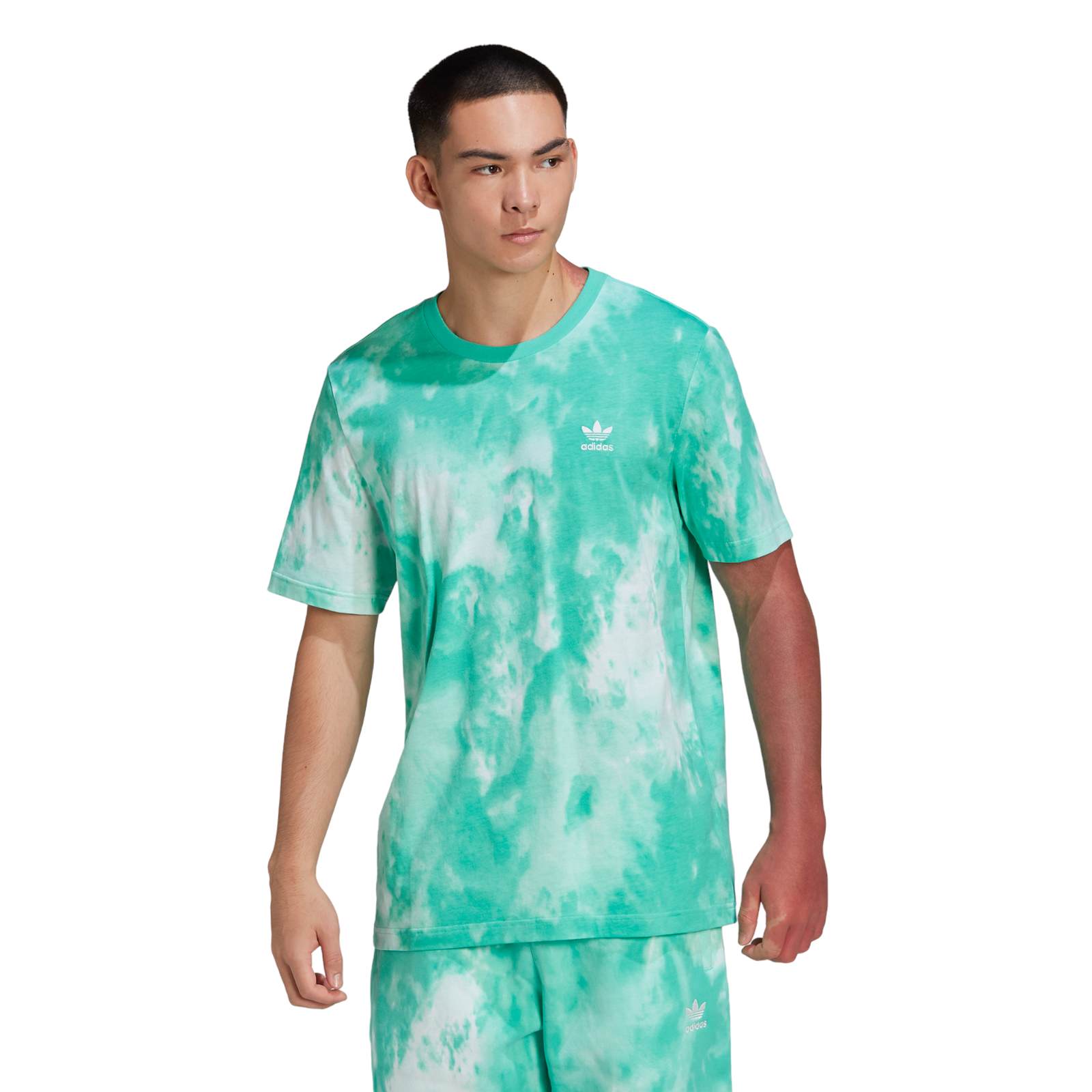 adidas Originals Adicolor Trefoil Tie Dyed T-Shirt - Green - ViaductClothing - -