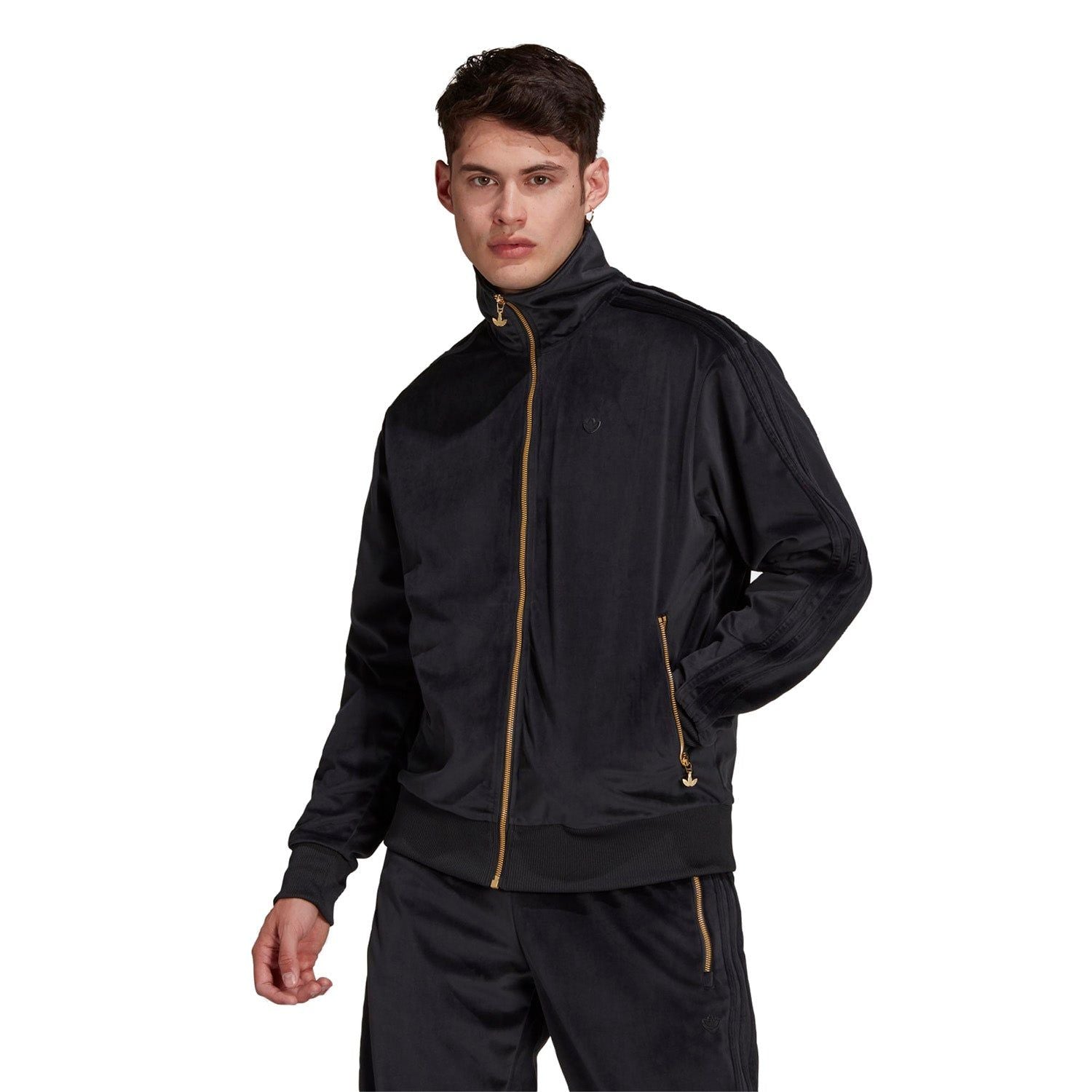 adidas Originals Adicolor Velour Firebird Track Jacket - Black - ViaductClothing - -