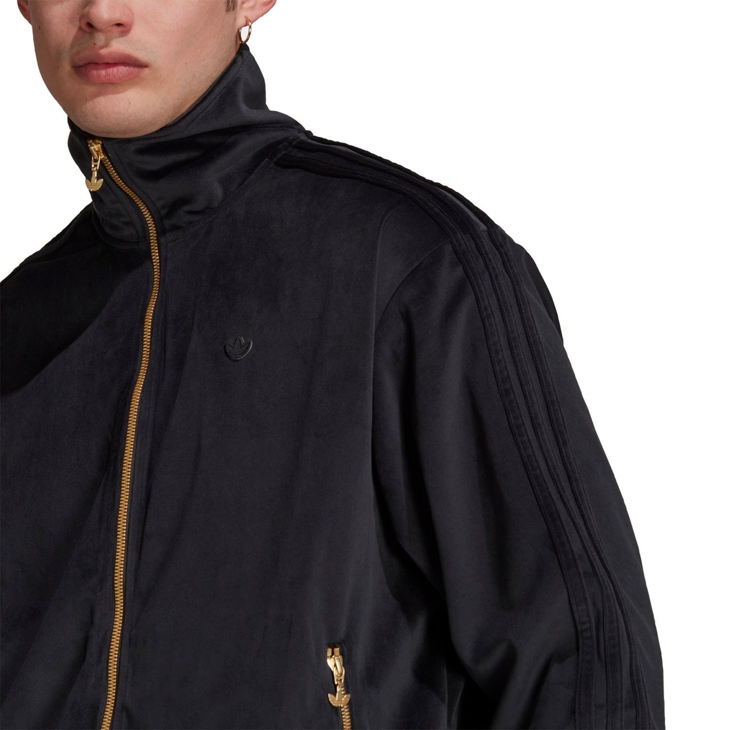 adidas Originals Adicolor Velour Firebird Track Jacket - Black - ViaductClothing - -
