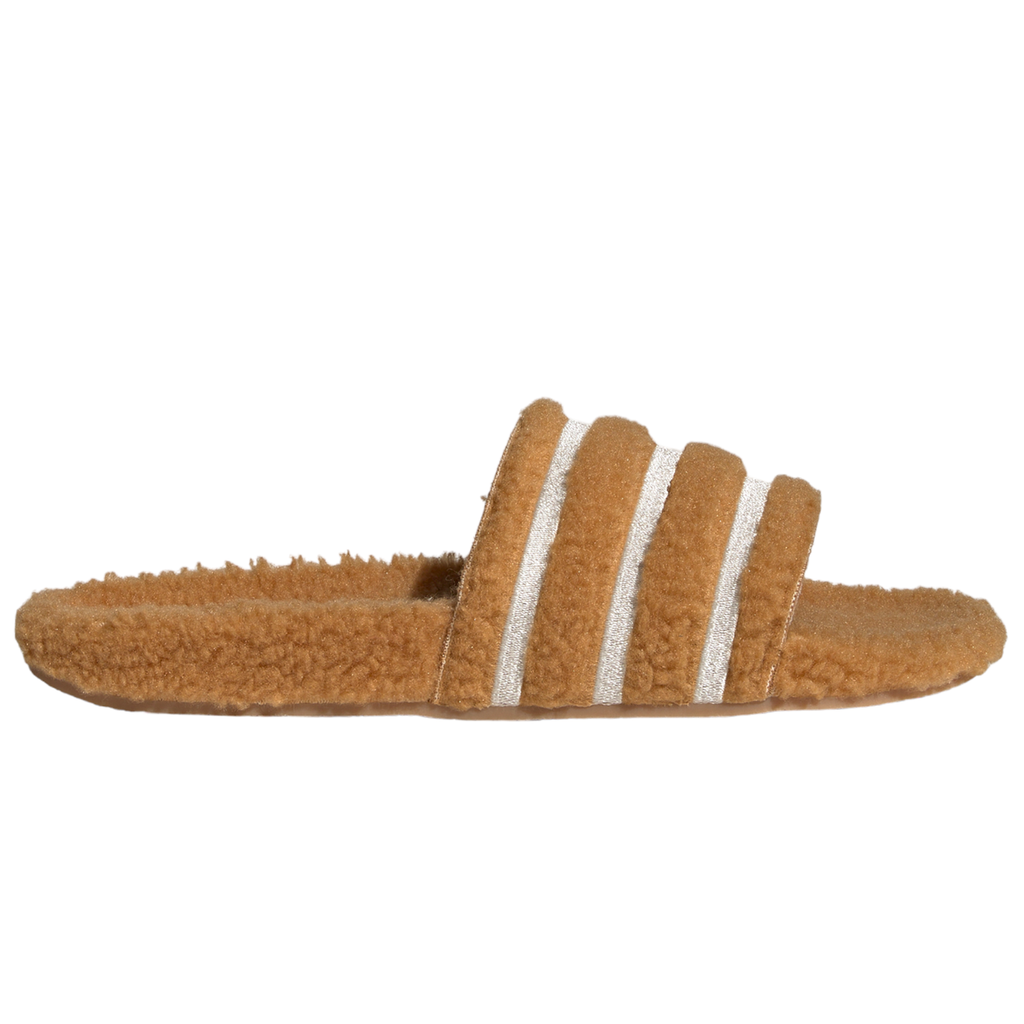 adidas Originals Adilette Cozy Fluffy Slides Mesa Brown H06449 ViaductClothing