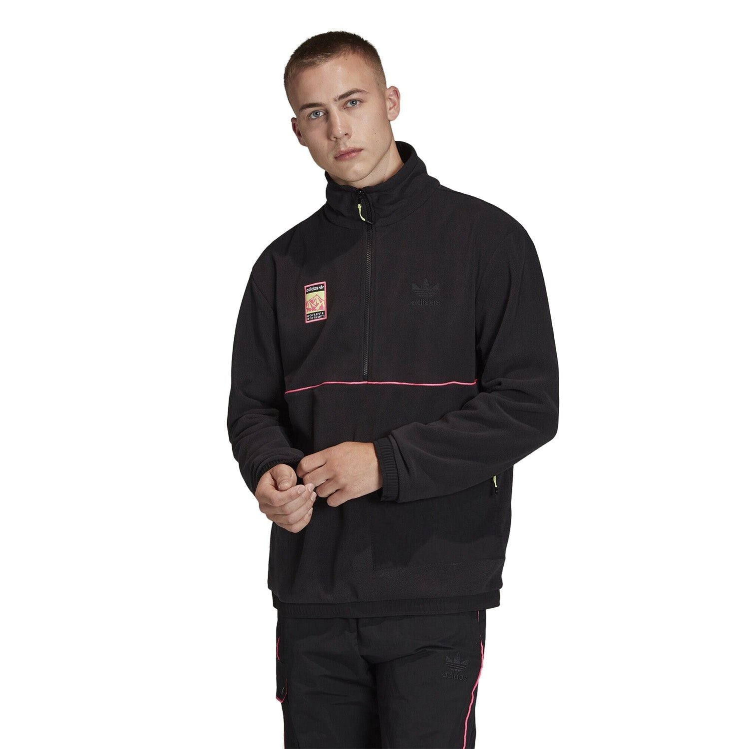 adidas Originals Adiplore Polar Fleece Top - Black - ViaductClothing - -