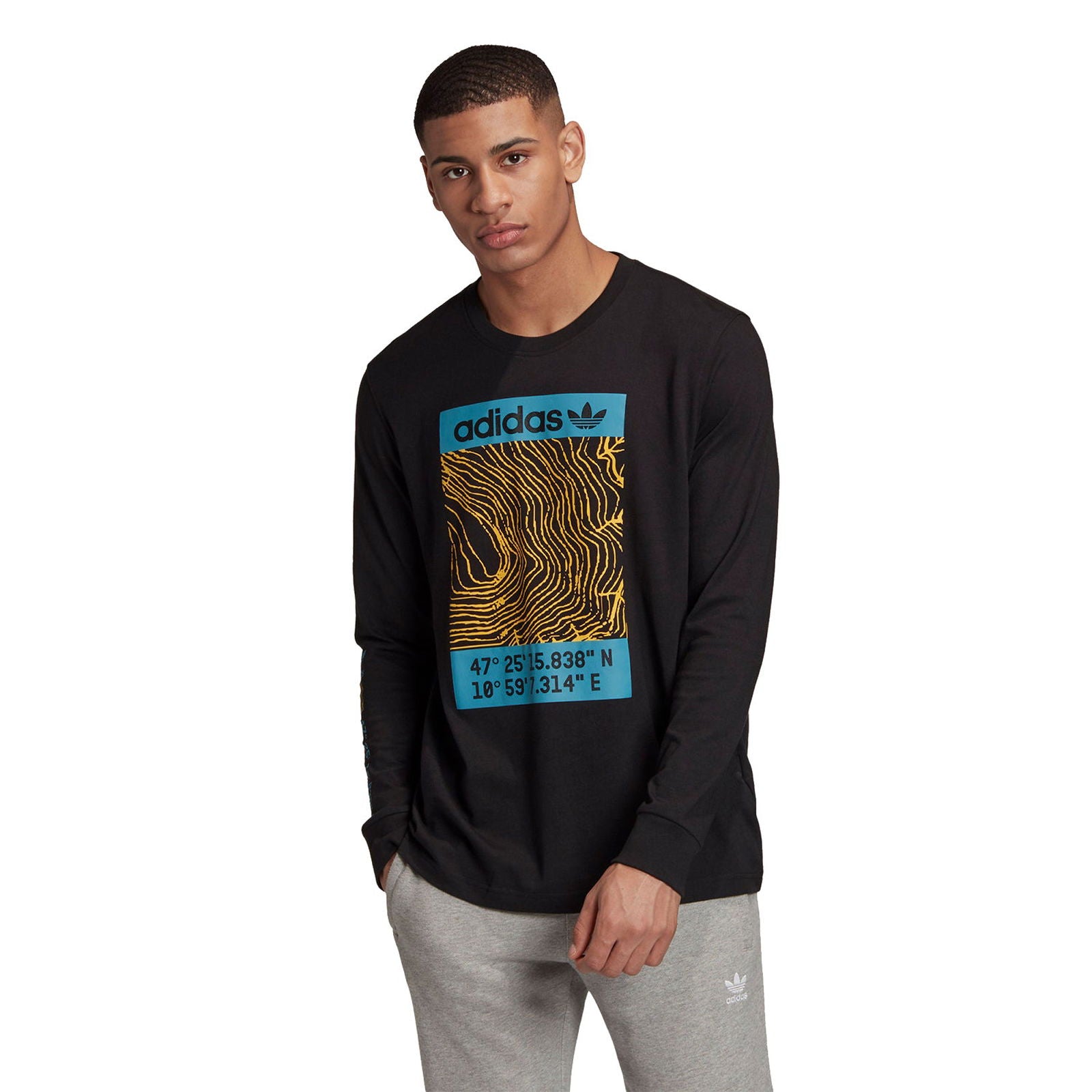 adidas Originals Adventure Long Sleeve T Shirt - Black - ViaductClothing - -