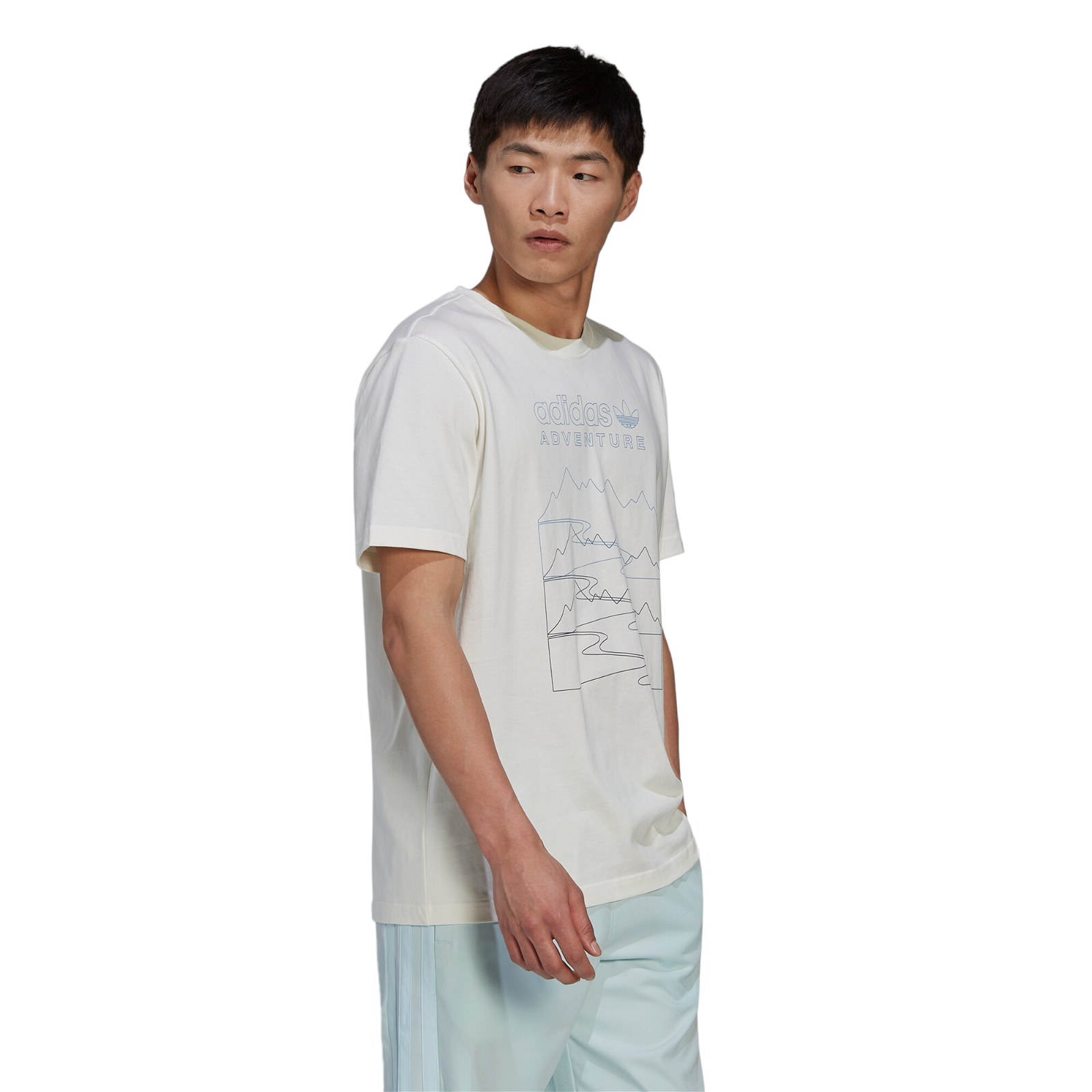 adidas Originals Adventure Mountain Front T-Shirt - Off White - ViaductClothing - -
