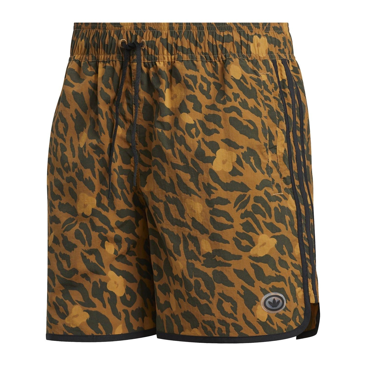 adidas Originals Allover Print Scallop Shorts - Brown - ViaductClothing - -