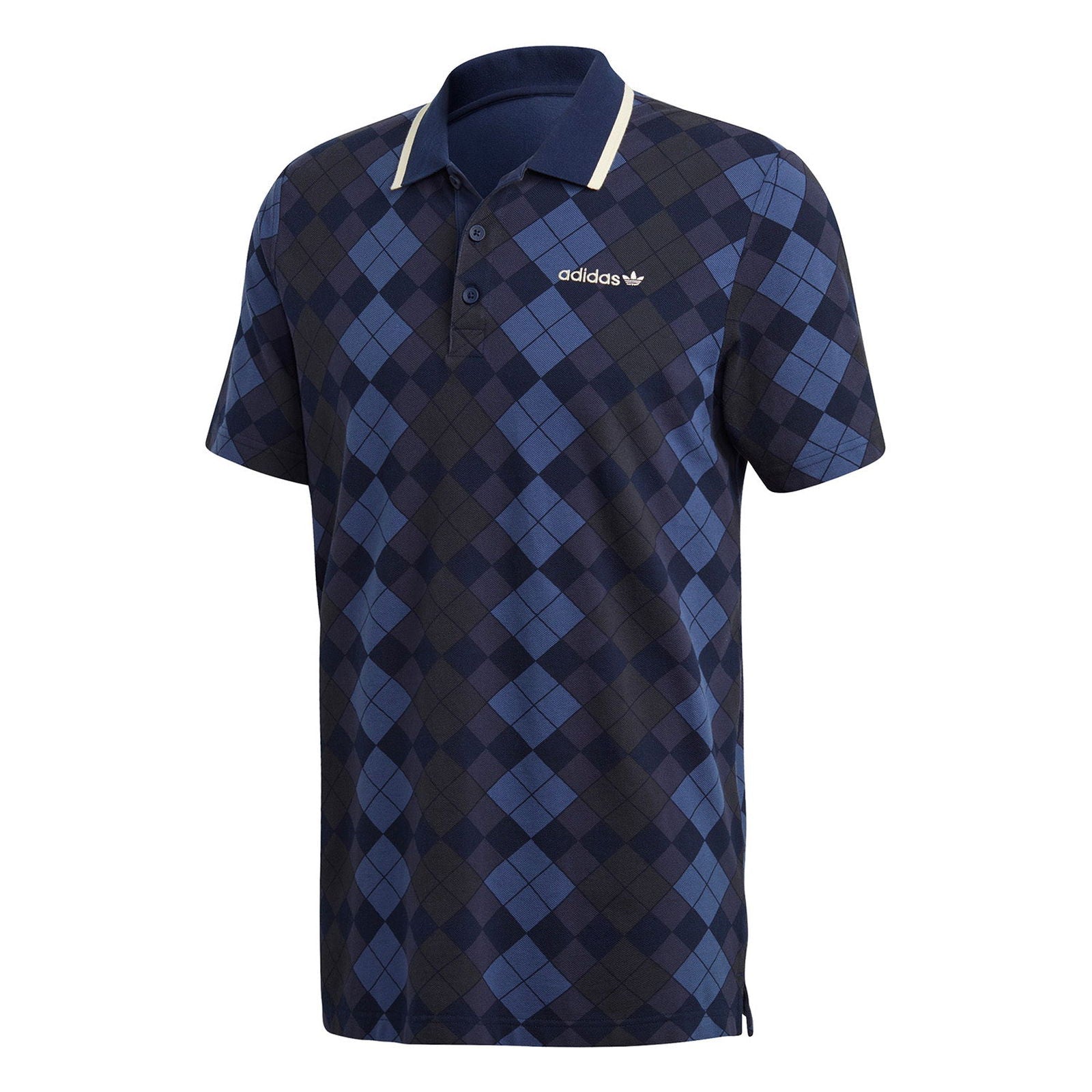 adidas Originals Argyle Ivan Lendl Polo Shirt - Navy - ViaductClothing - -