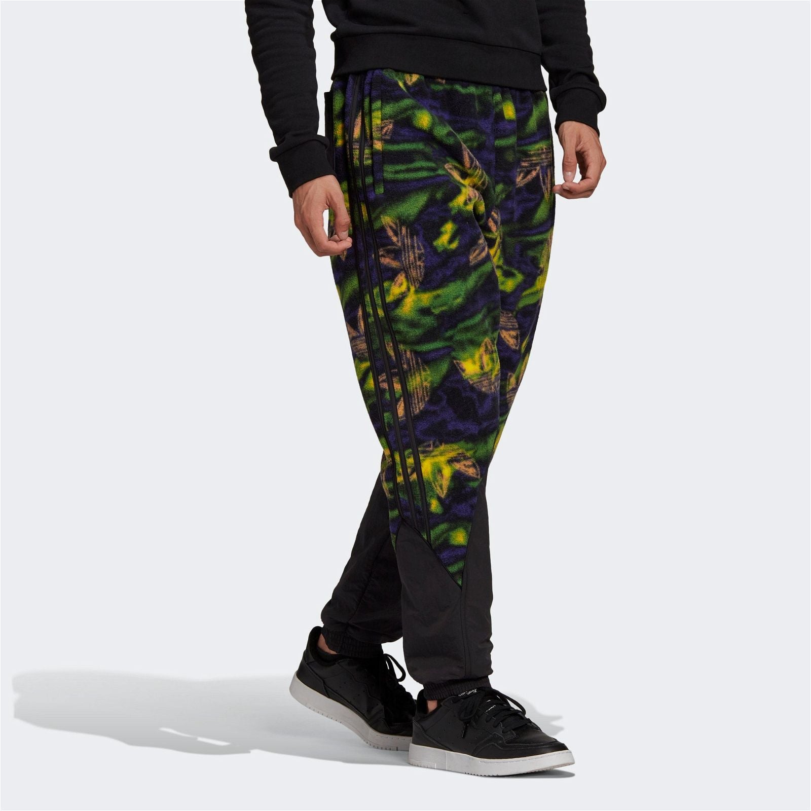 adidas Originals Big Trefoil Print Polar Fleece Bottoms - Multi - ViaductClothing - -