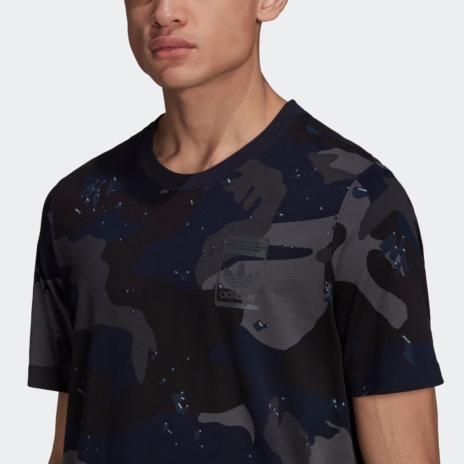 adidas Originals Camo Allover Print Tee - Navy - ViaductClothing - -