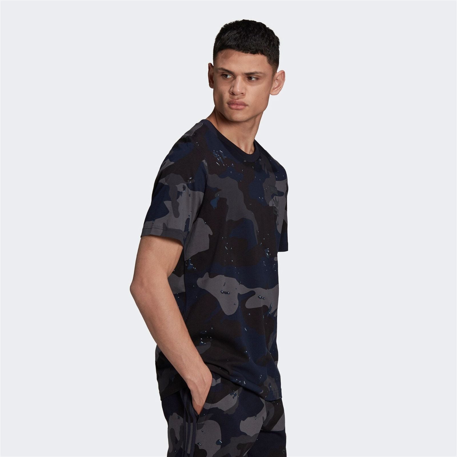 adidas Originals Camo Allover Print Tee - Navy - ViaductClothing - -