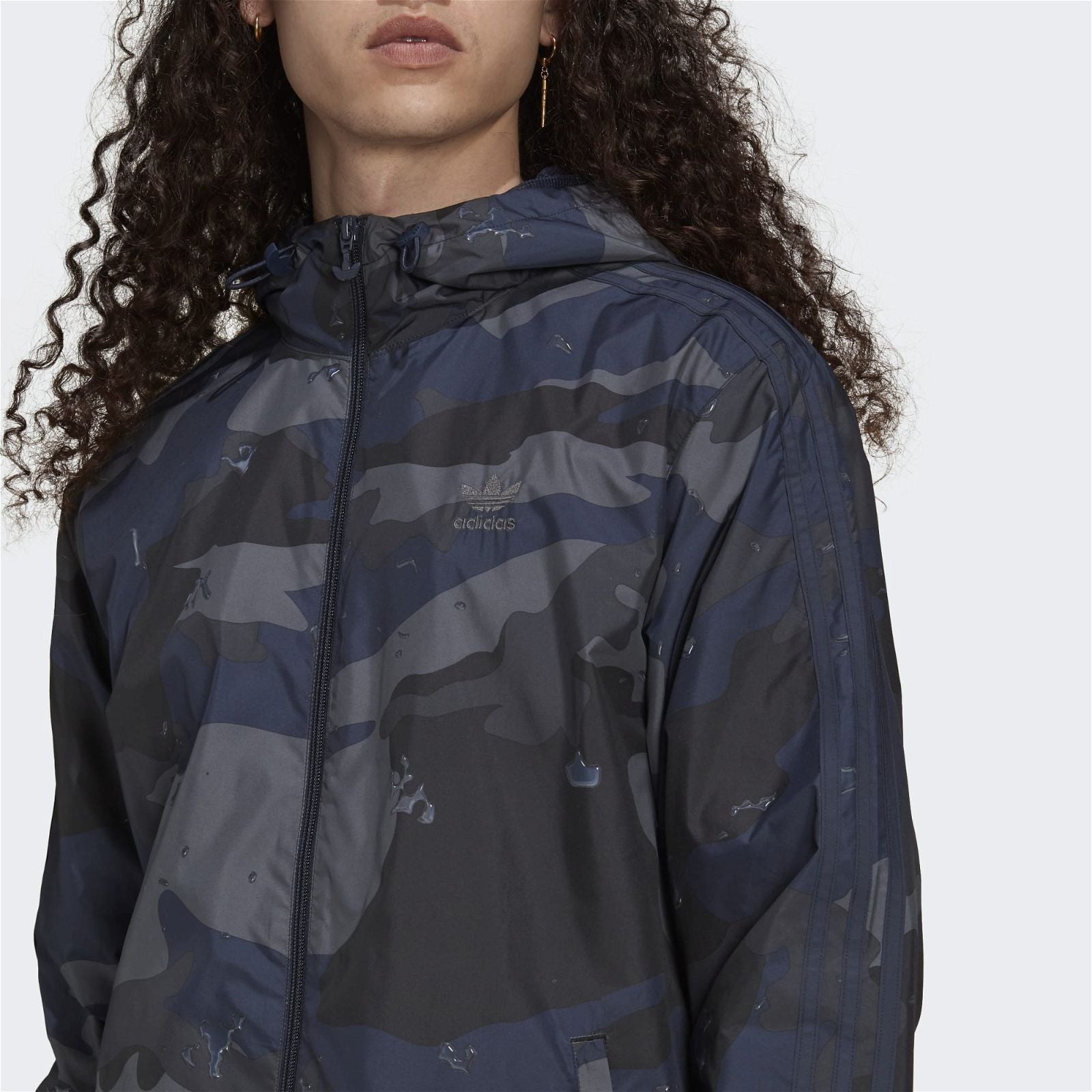 adidas Originals Camo Graphic Windbreaker Jacket - Night Navy - ViaductClothing - -