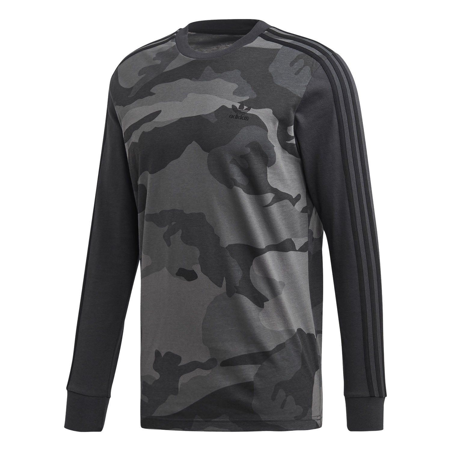 adidas Originals Camo Long Sleeved T Shirt - Black - ViaductClothing - -