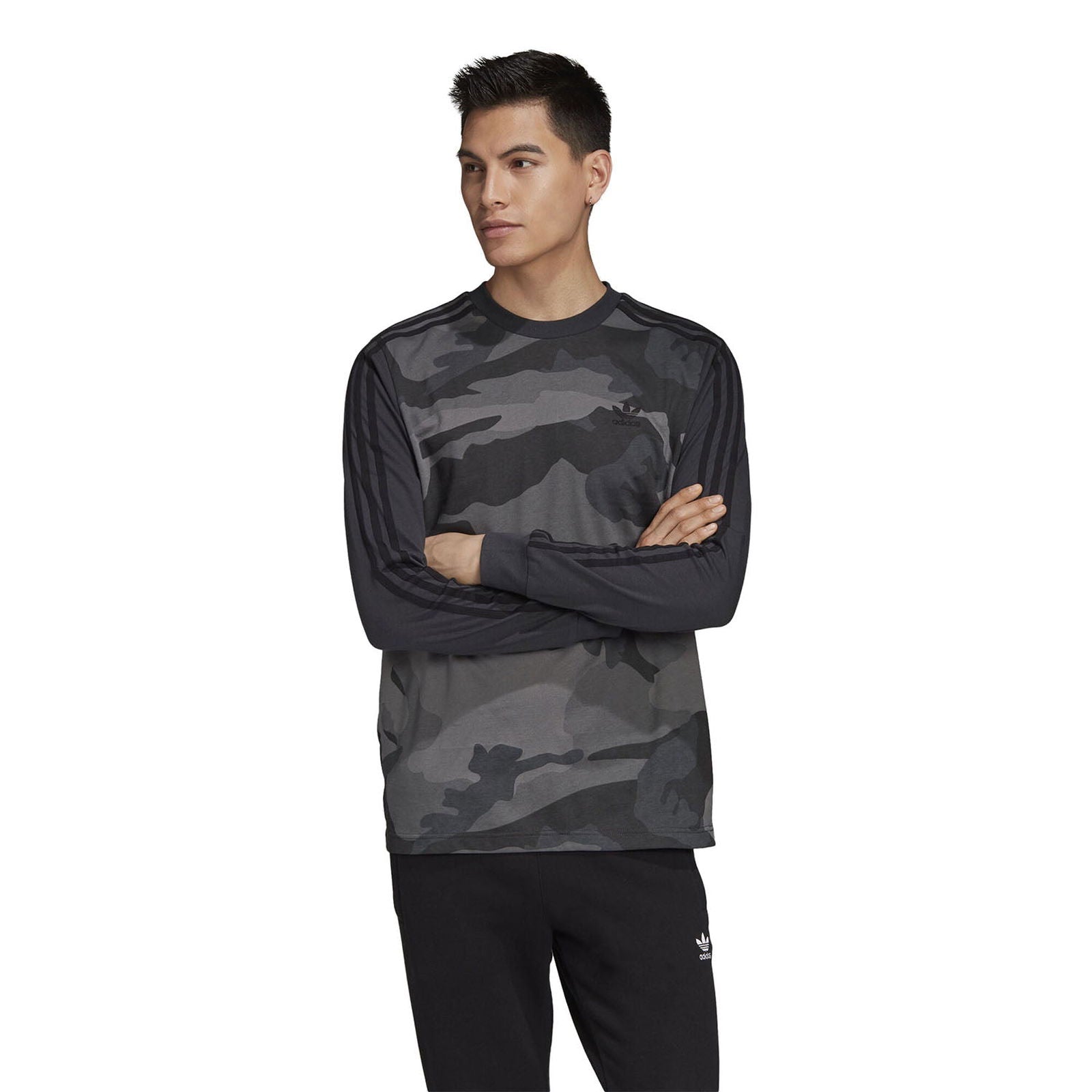 adidas Originals Camo Long Sleeved T Shirt - Black - ViaductClothing - -