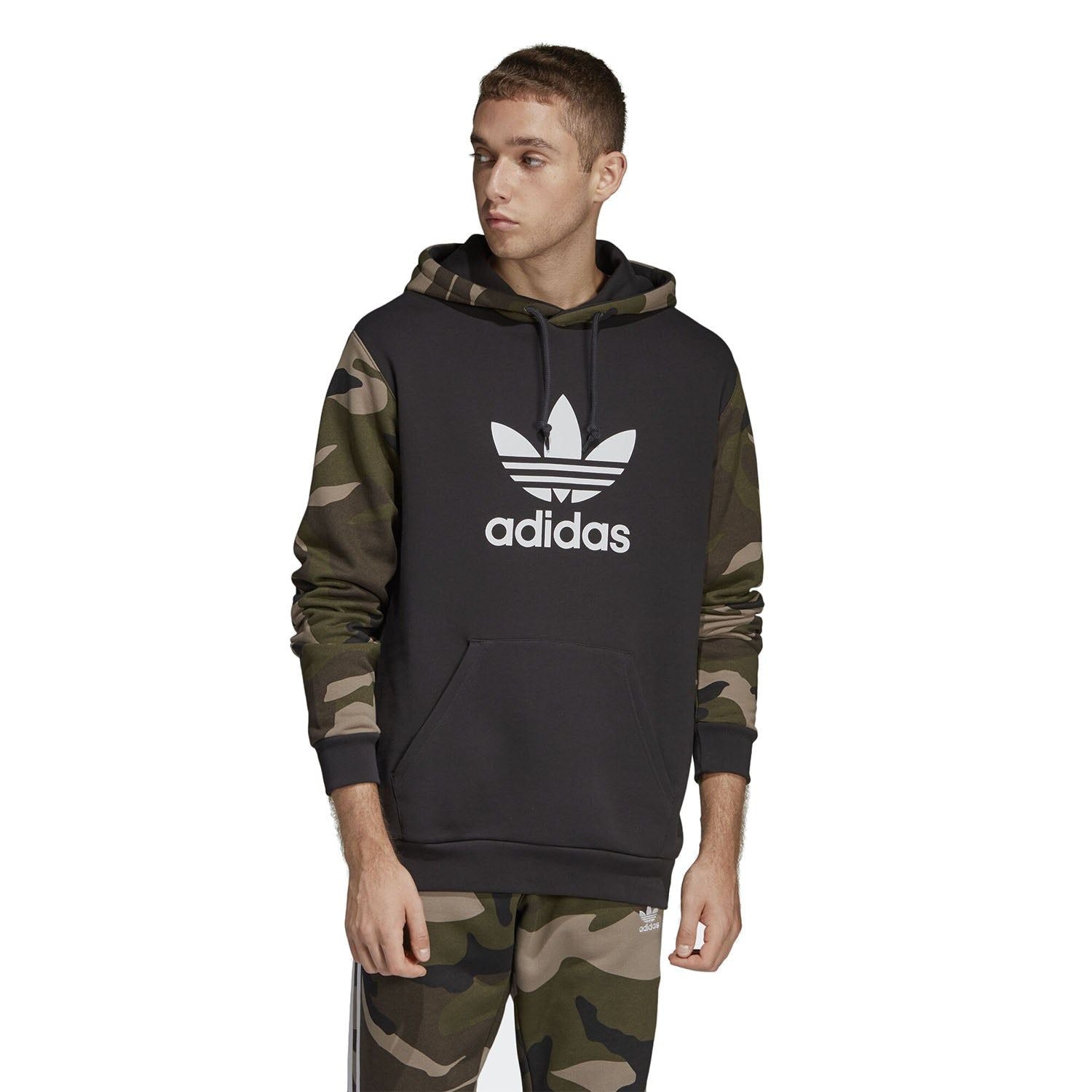 adidas Originals Camo Popover Hoodie - Utility Black & Camo - ViaductClothing - -