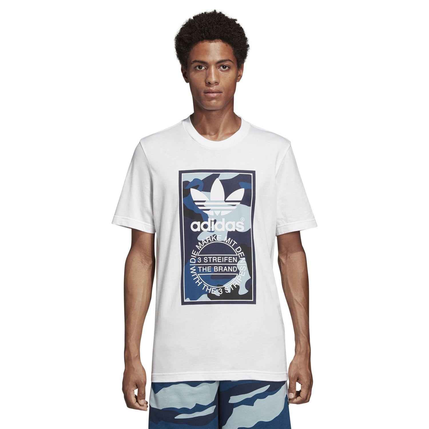 adidas Originals Camo Tongue Label Tee - White - ViaductClothing - -