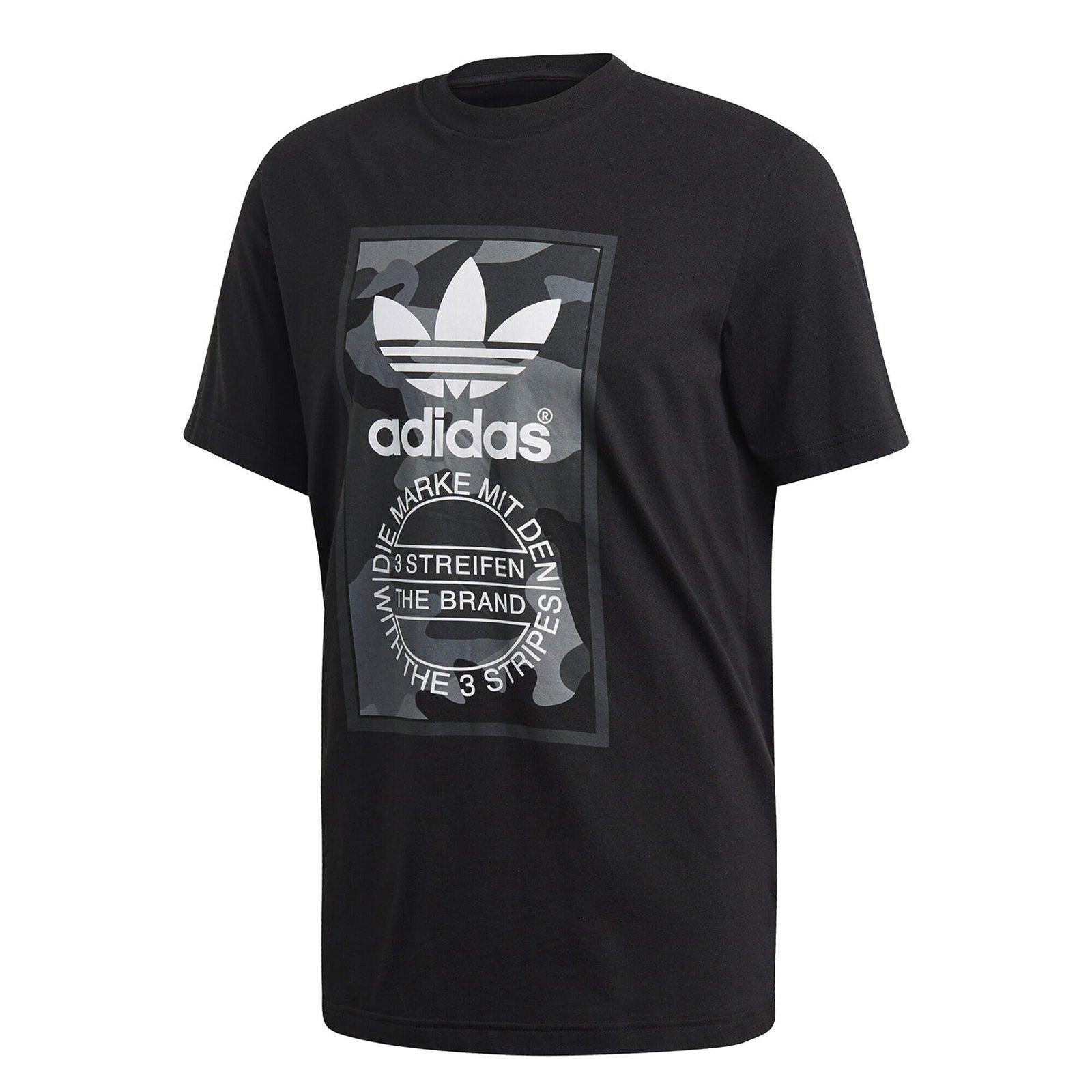 adidas Originals Camouflage Tongue Label T-Shirt - Black - ViaductClothing - -