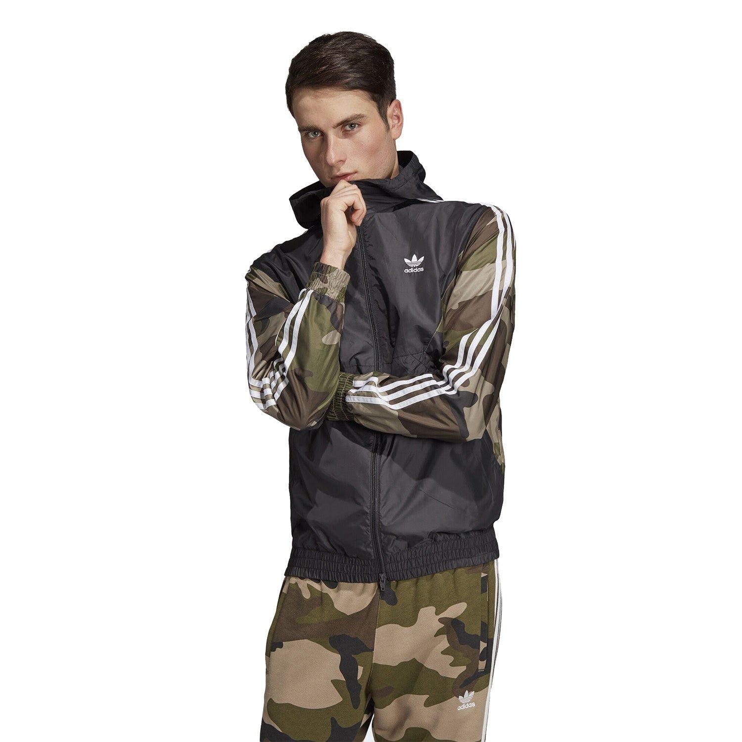 adidas Originals Camouflage Windbreaker - Black - ViaductClothing - -