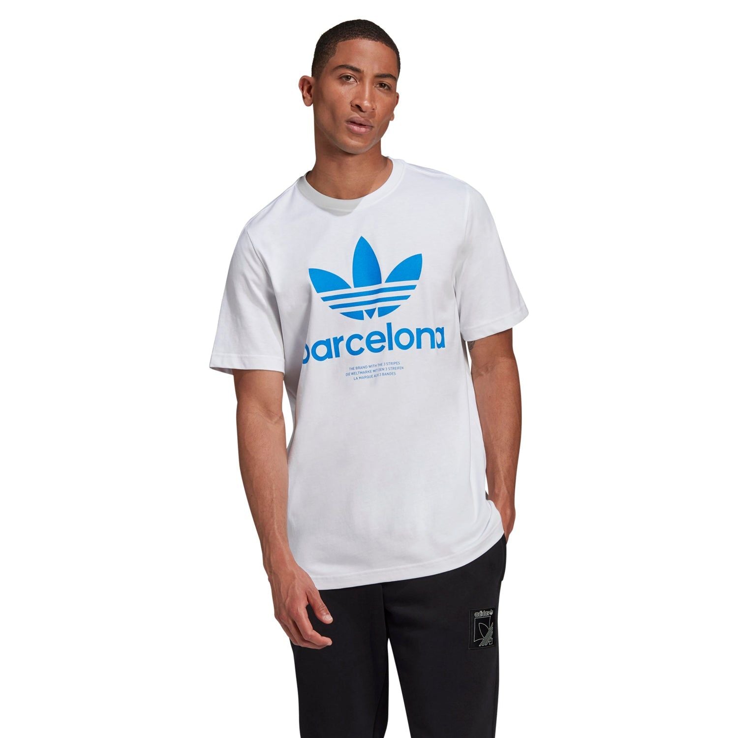 adidas Originals City Trefoil Barcelona T-Shirt - White - ViaductClothing - -