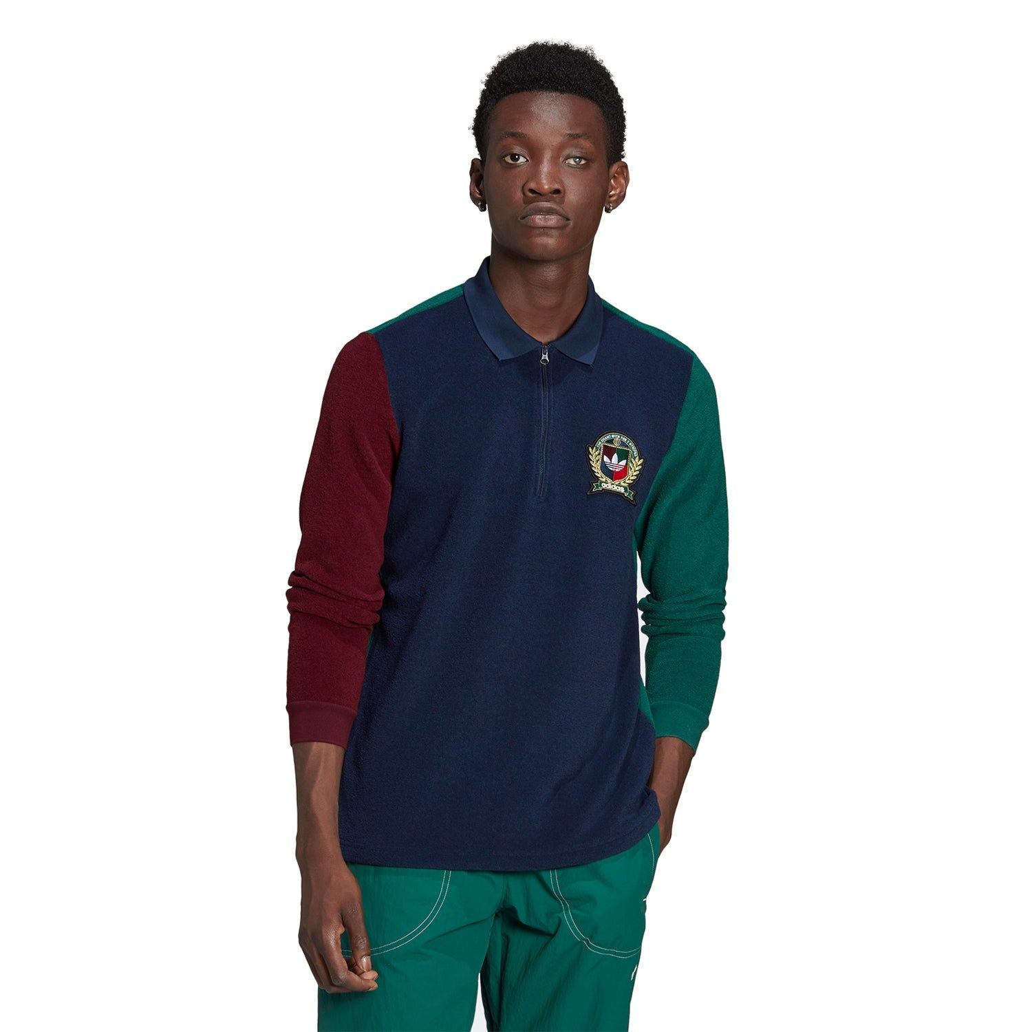 adidas Originals Collegiate Crest Polo Shirt - Blue - ViaductClothing - -