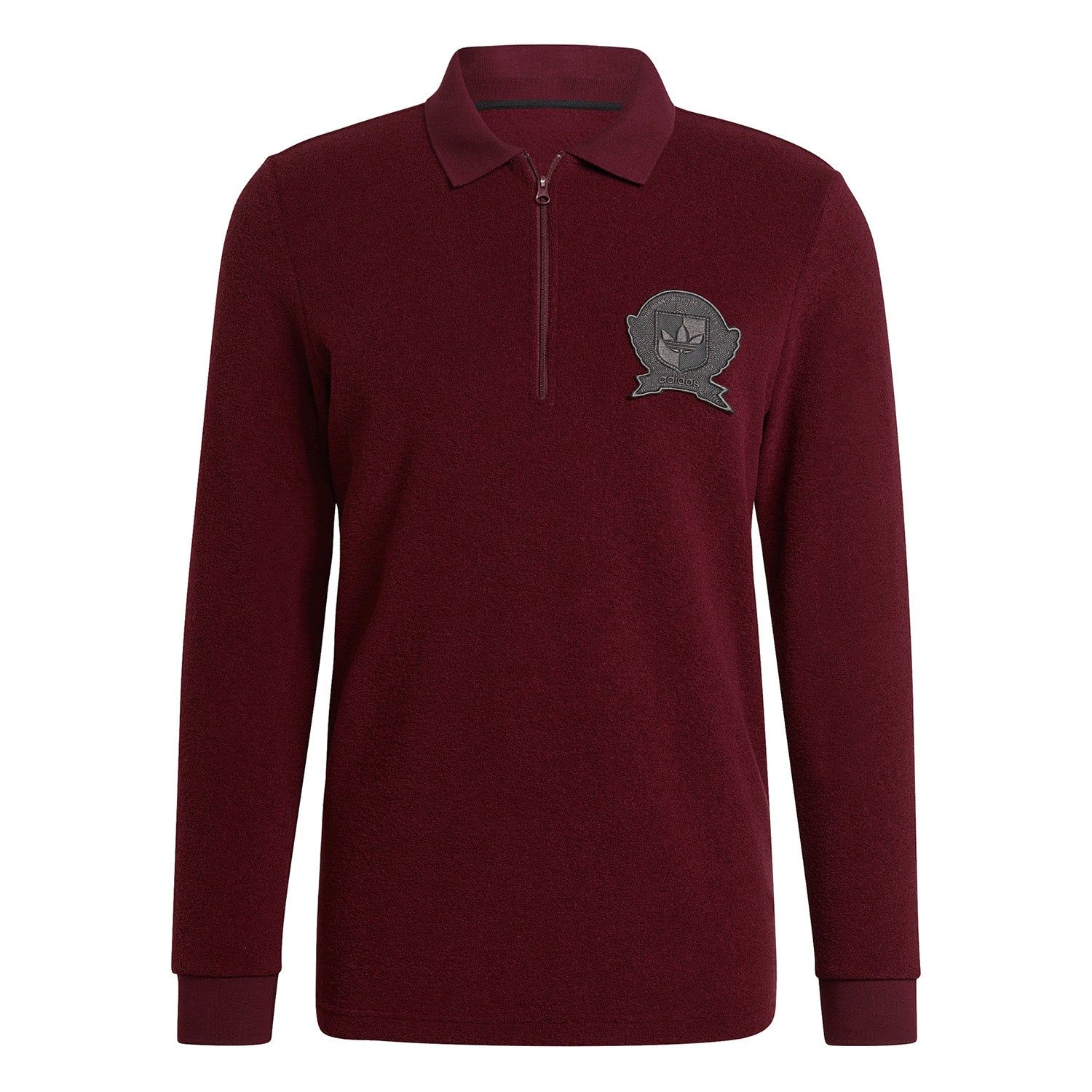 adidas Originals Collegiate Crest Polo Shirt - Burgundy - ViaductClothing - -
