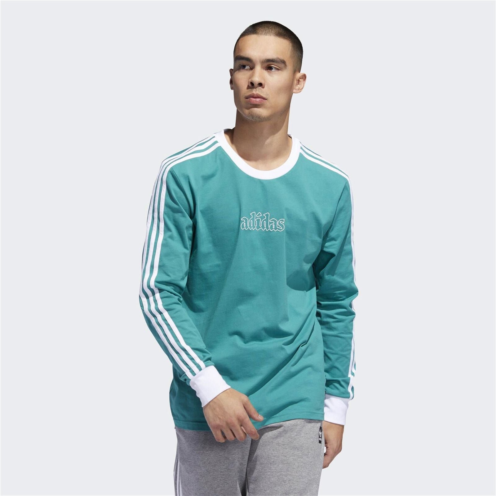 adidas Originals Creston Long Sleeved T Shirt - Green - ViaductClothing - -